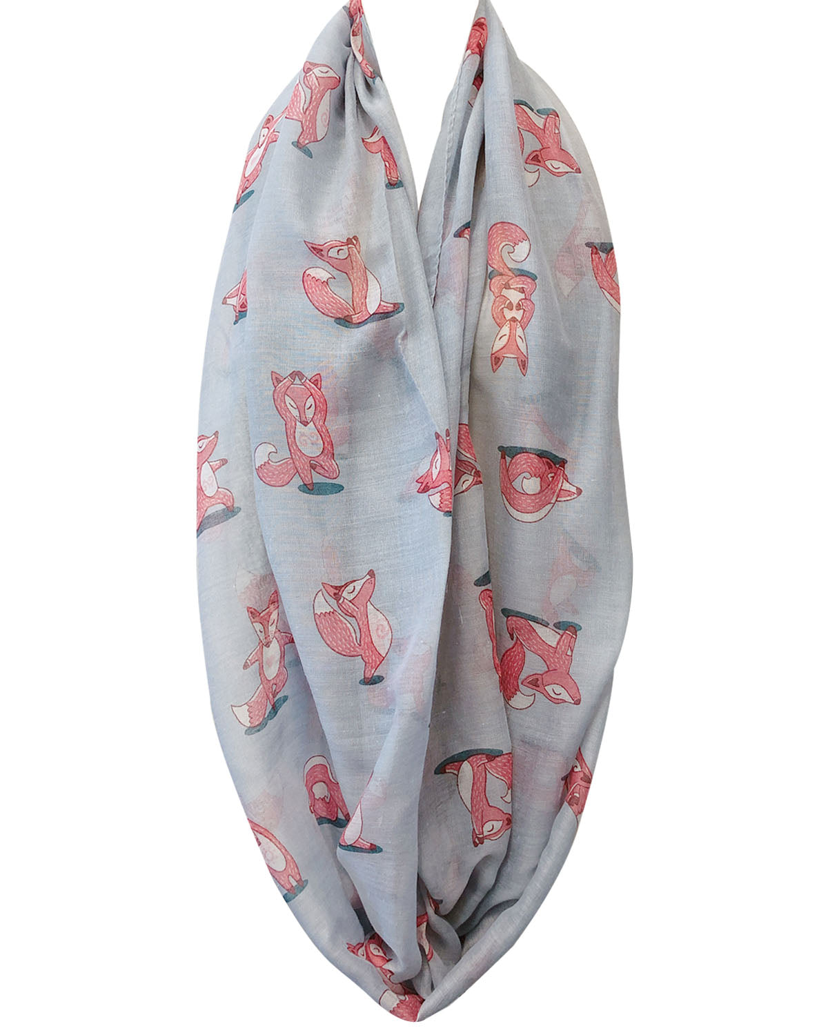Wrapables Lightweight Forest Animal Infinity Scarf, Fox, Owl, Moose Print Scarf