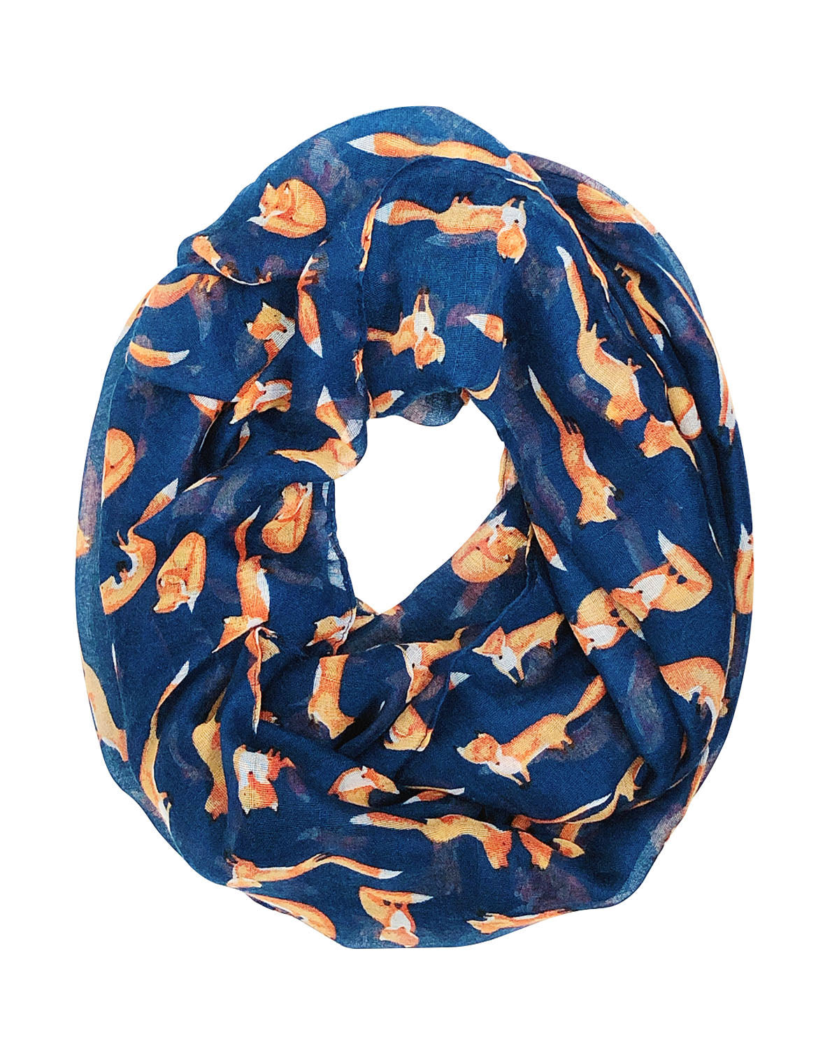 Wrapables Lightweight Forest Animal Infinity Scarf, Fox, Owl, Moose Print Scarf