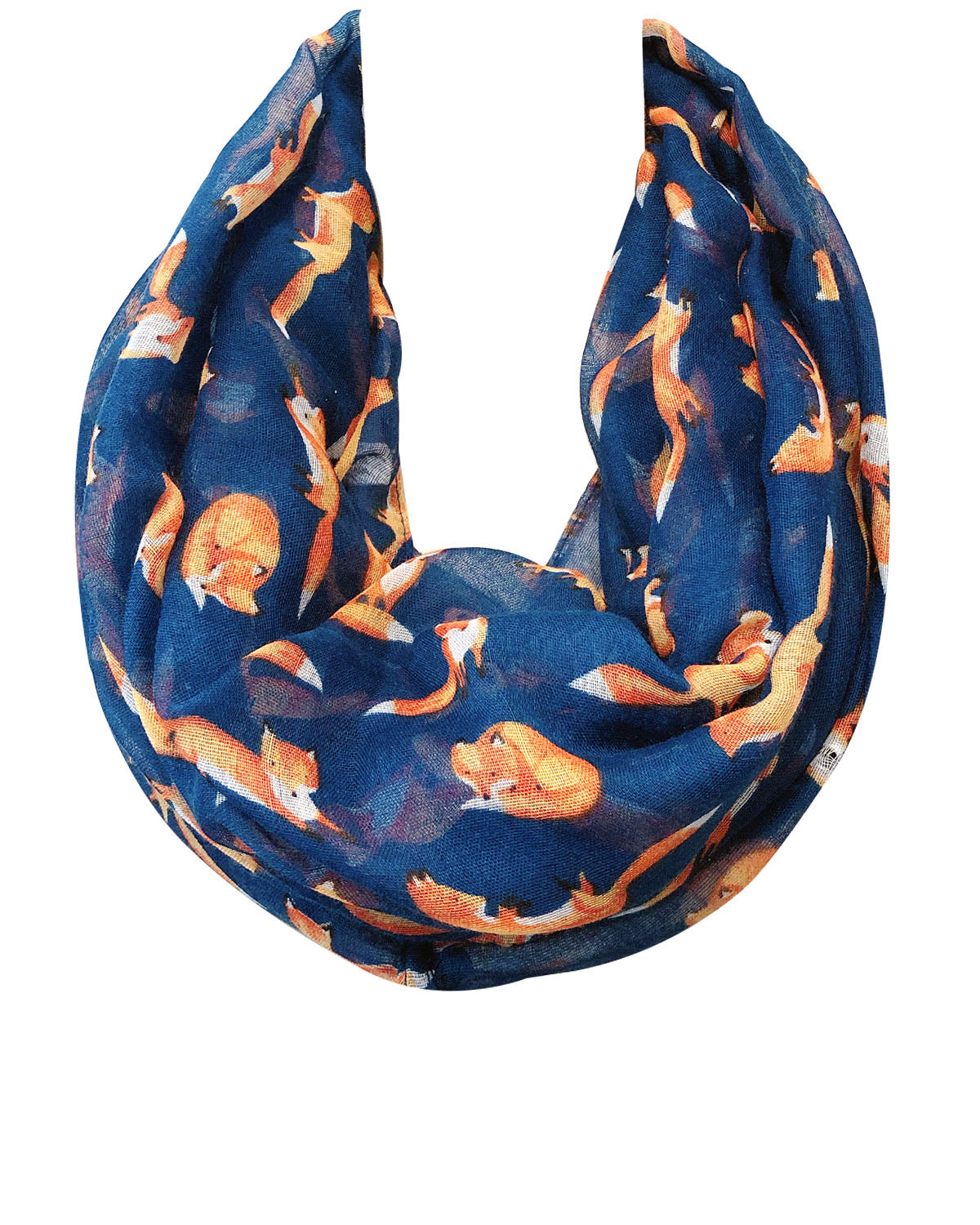 Wrapables Lightweight Forest Animal Infinity Scarf, Fox, Owl, Moose Print Scarf