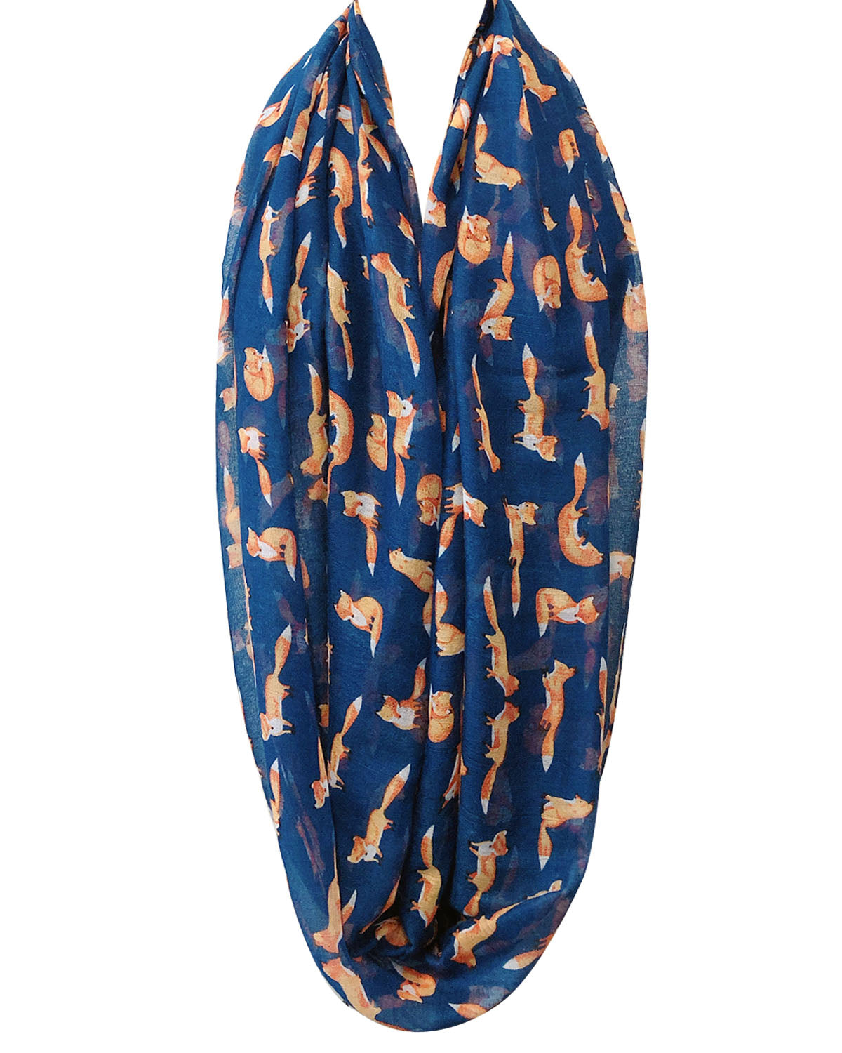 Wrapables Lightweight Forest Animal Infinity Scarf, Fox, Owl, Moose Print Scarf