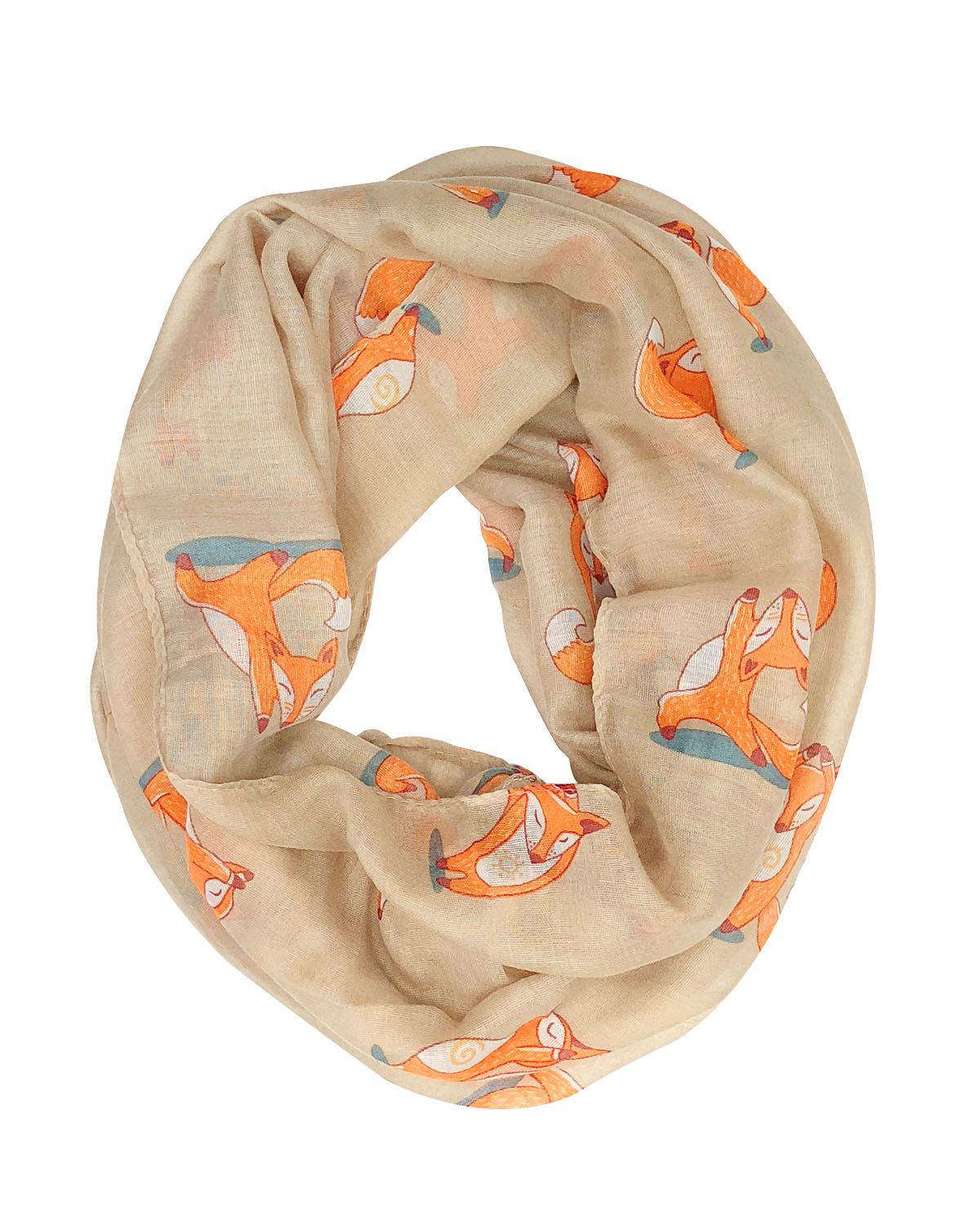 Wrapables Lightweight Forest Animal Infinity Scarf, Fox, Owl, Moose Print Scarf
