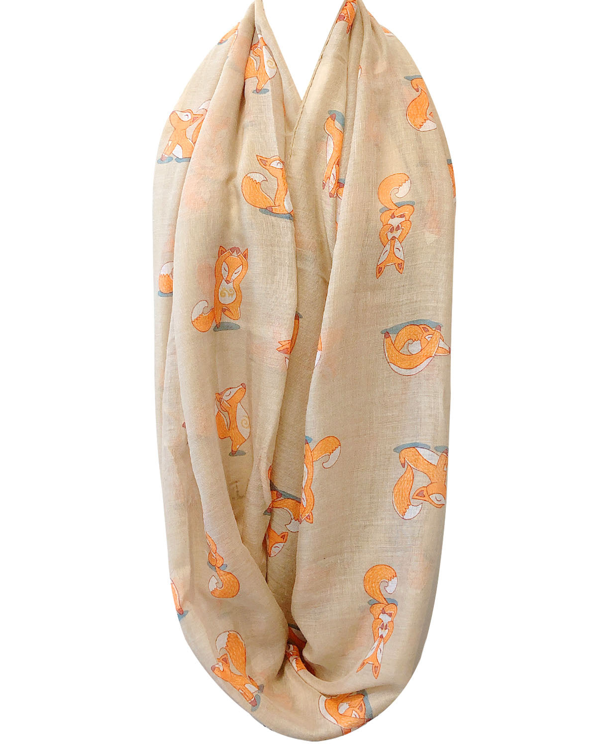 Wrapables Lightweight Forest Animal Infinity Scarf, Fox, Owl, Moose Print Scarf