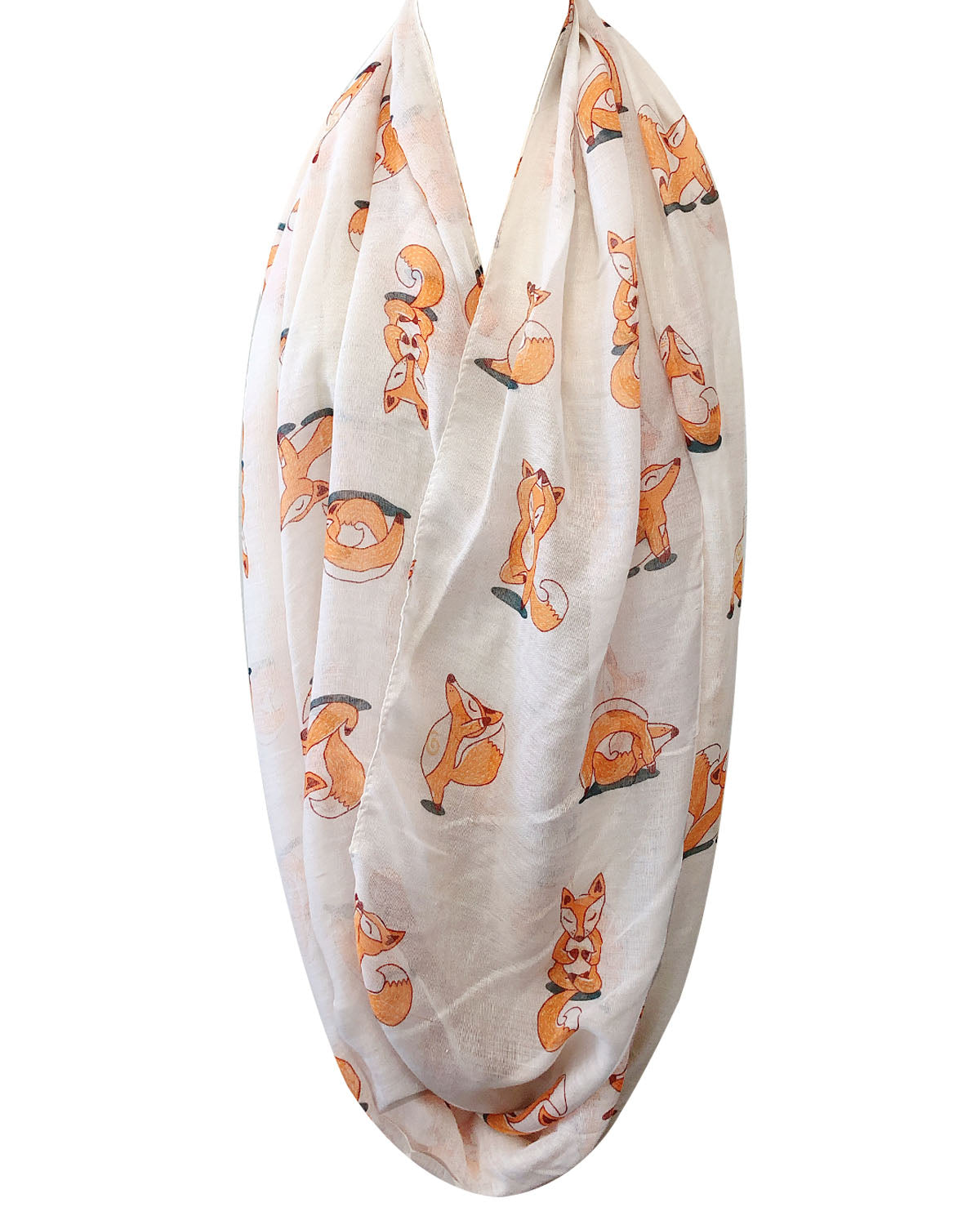 Wrapables Lightweight Forest Animal Infinity Scarf, Fox, Owl, Moose Print Scarf