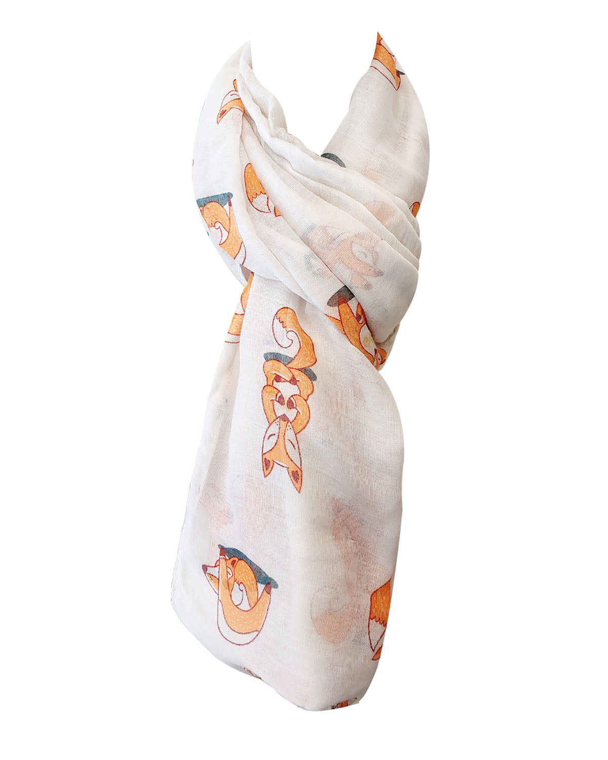 Wrapables Lightweight Forest Animal Infinity Scarf, Fox, Owl, Moose Print Scarf