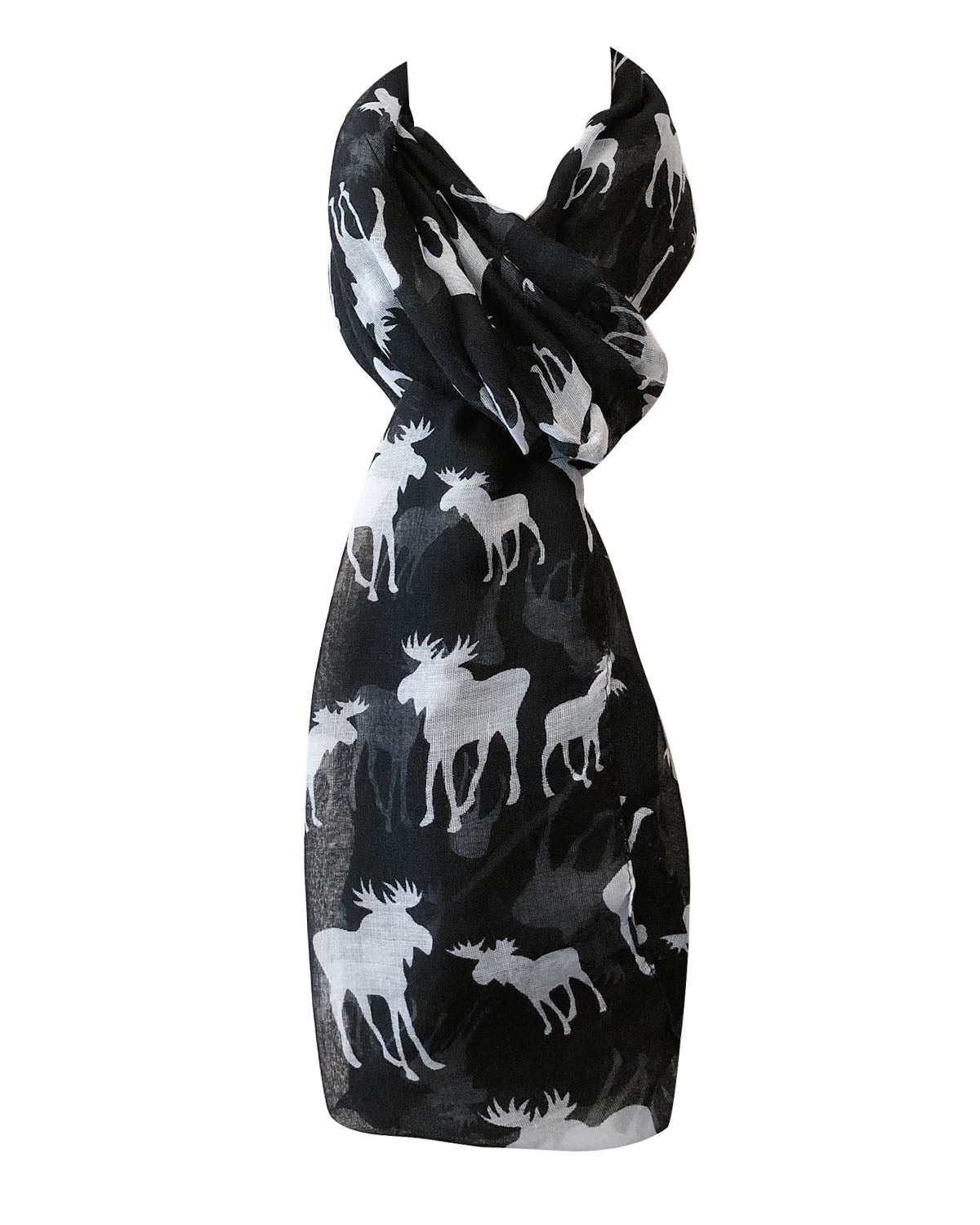 Wrapables Lightweight Forest Animal Infinity Scarf, Fox, Owl, Moose Print Scarf