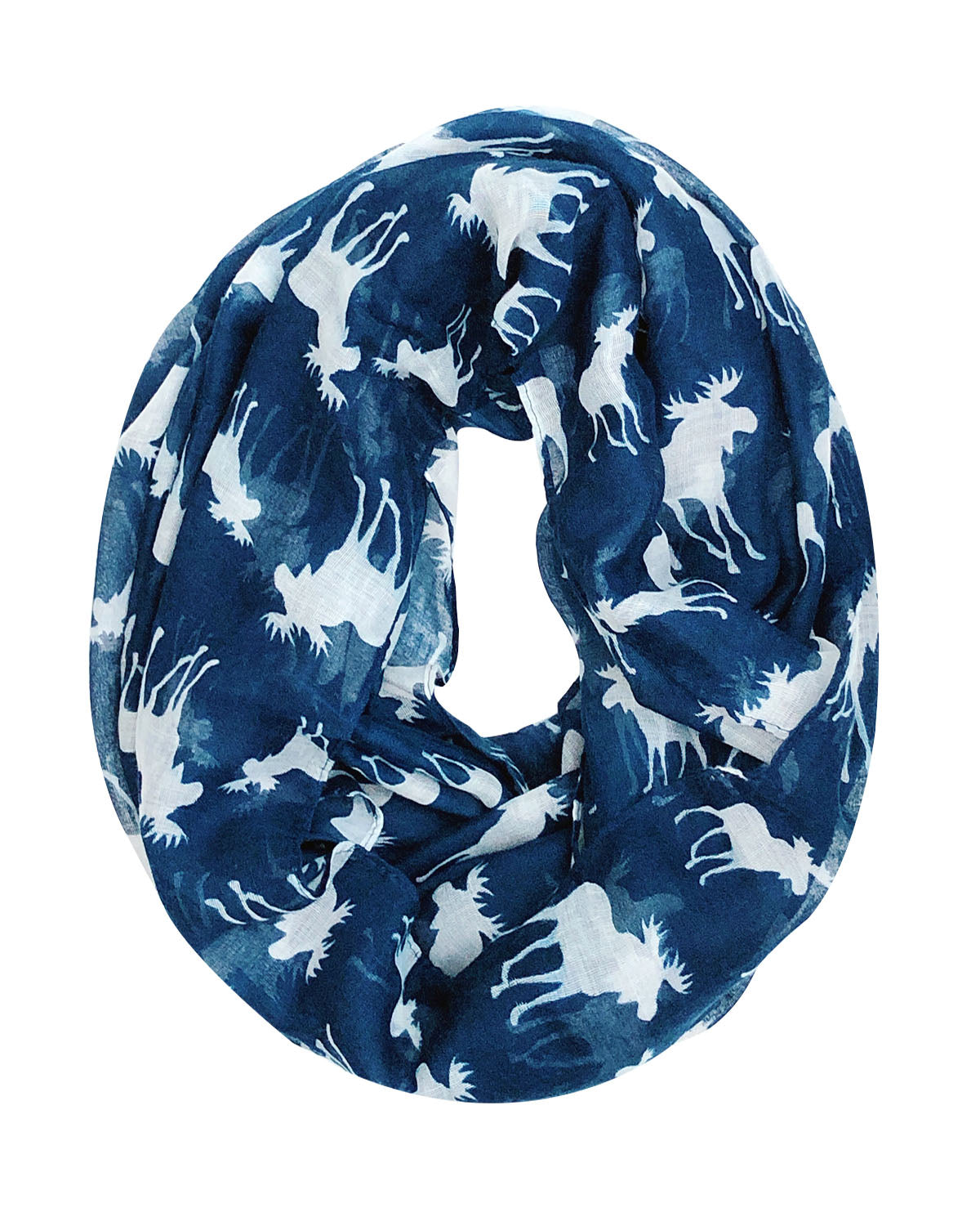 Wrapables Lightweight Forest Animal Infinity Scarf, Fox, Owl, Moose Print Scarf