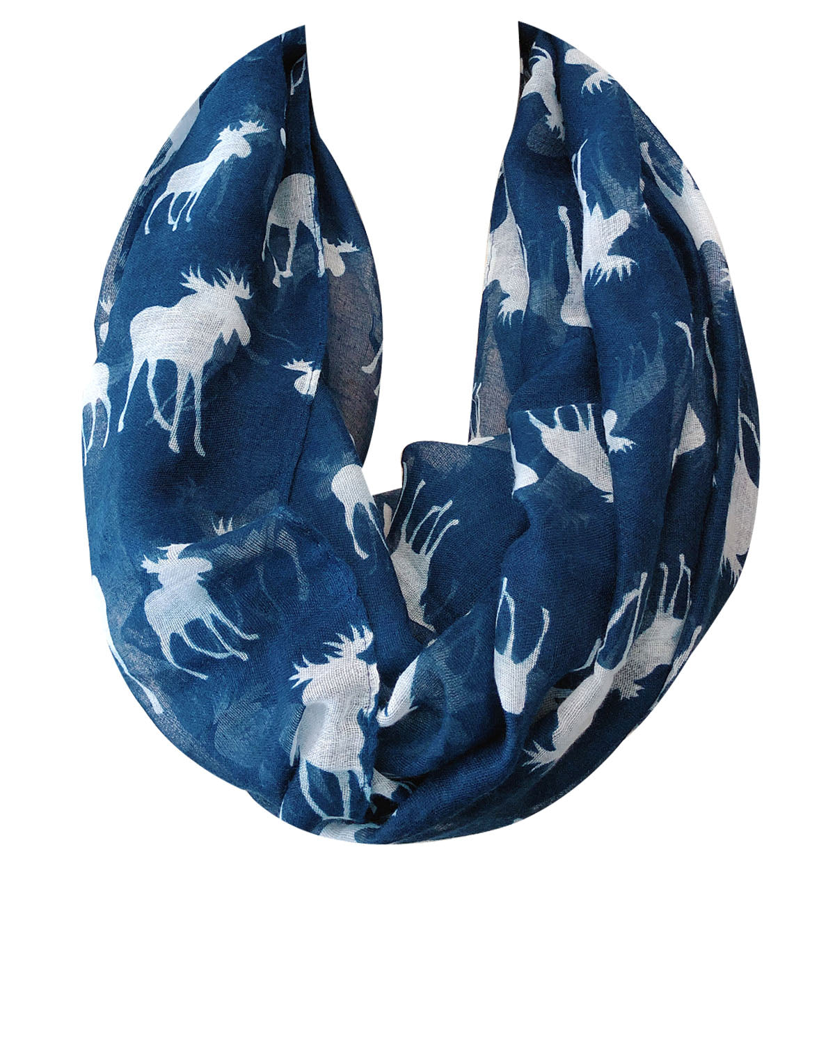 Wrapables Lightweight Forest Animal Infinity Scarf, Fox, Owl, Moose Print Scarf