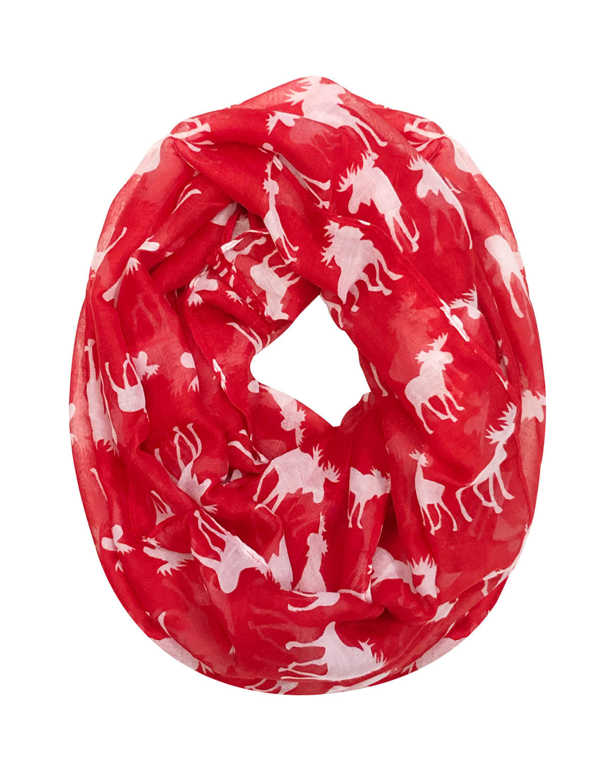 Wrapables Lightweight Forest Animal Infinity Scarf, Fox, Owl, Moose Print Scarf
