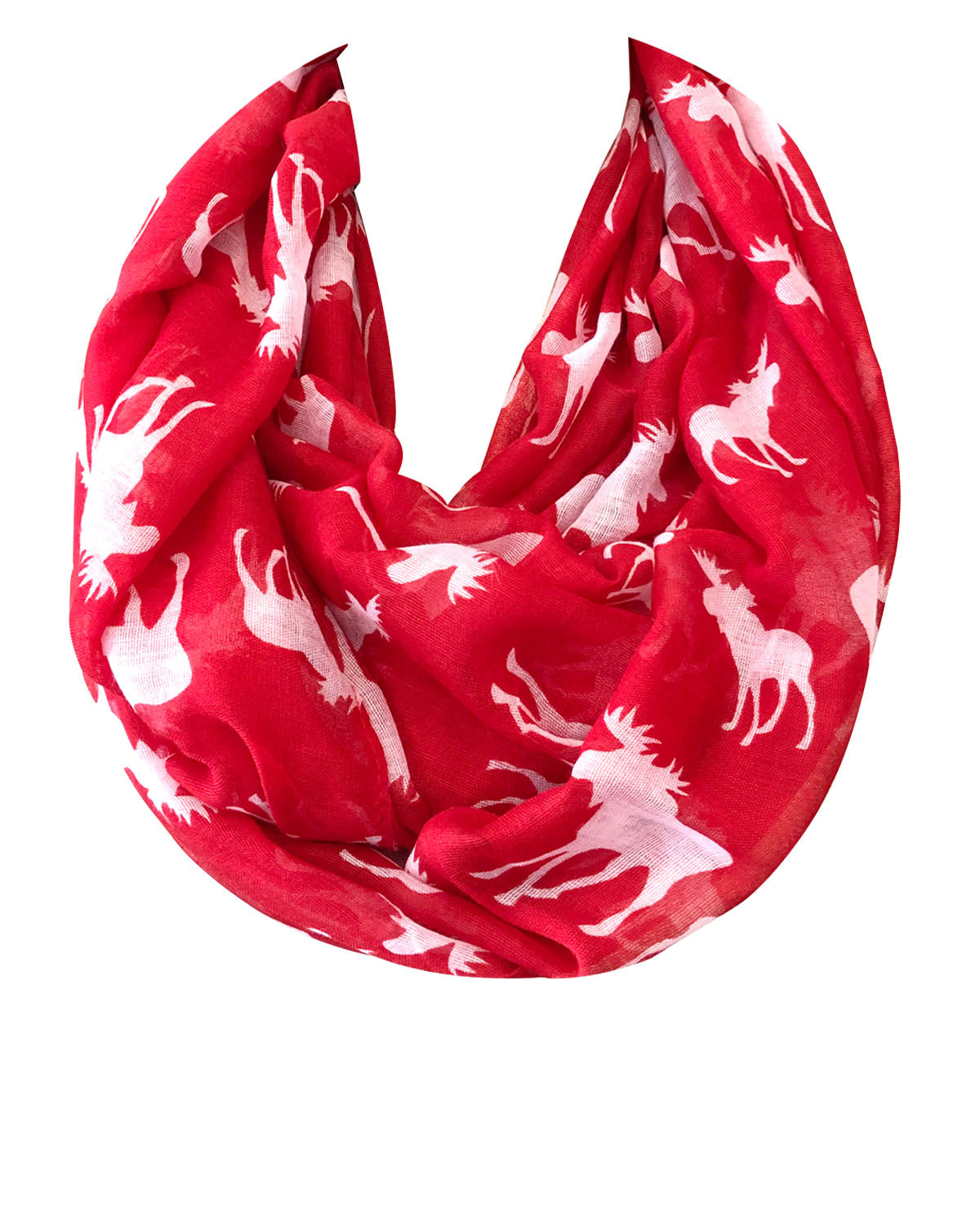 Wrapables Lightweight Forest Animal Infinity Scarf, Fox, Owl, Moose Print Scarf