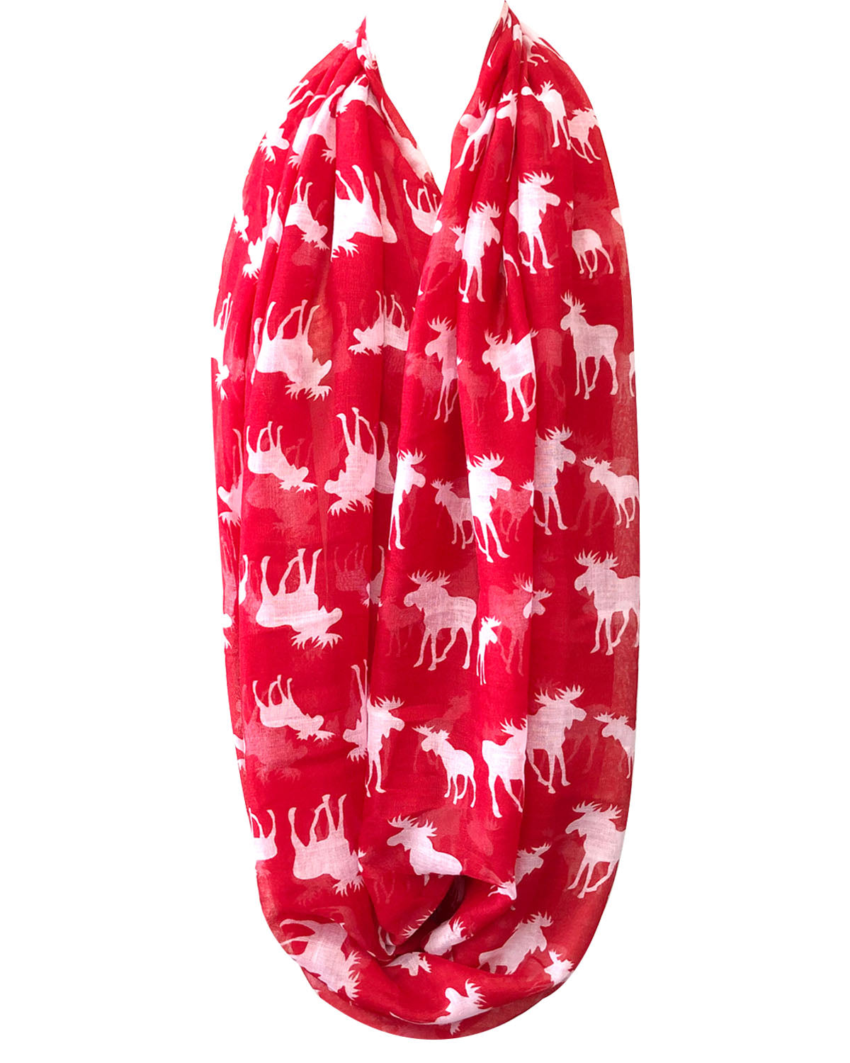 Wrapables Lightweight Forest Animal Infinity Scarf, Fox, Owl, Moose Print Scarf