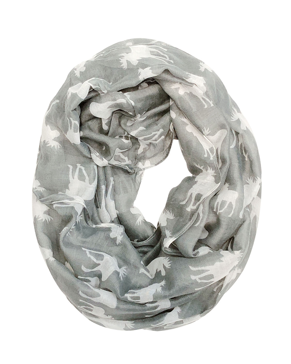 Wrapables Lightweight Forest Animal Infinity Scarf, Fox, Owl, Moose Print Scarf
