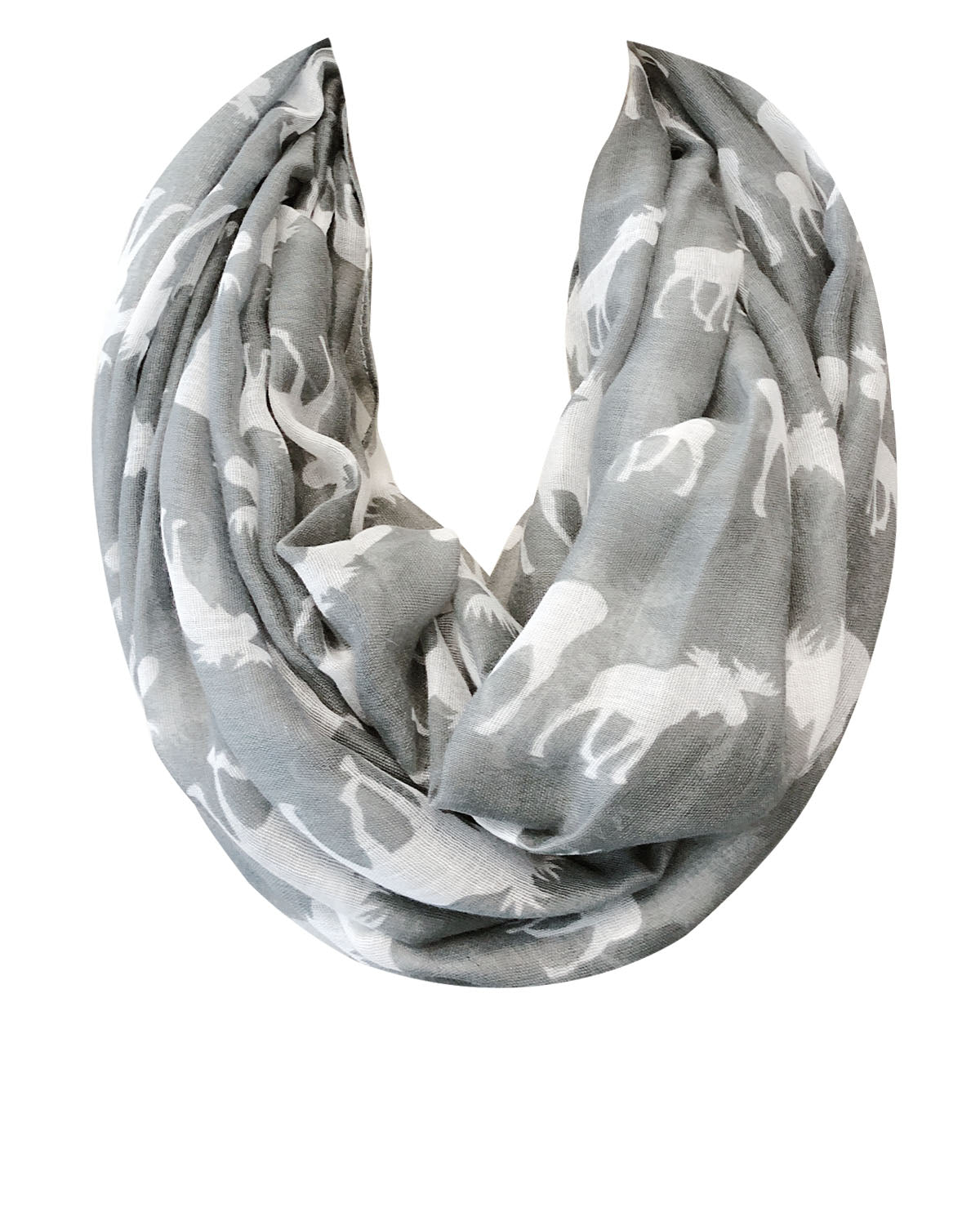 Wrapables Lightweight Forest Animal Infinity Scarf, Fox, Owl, Moose Print Scarf