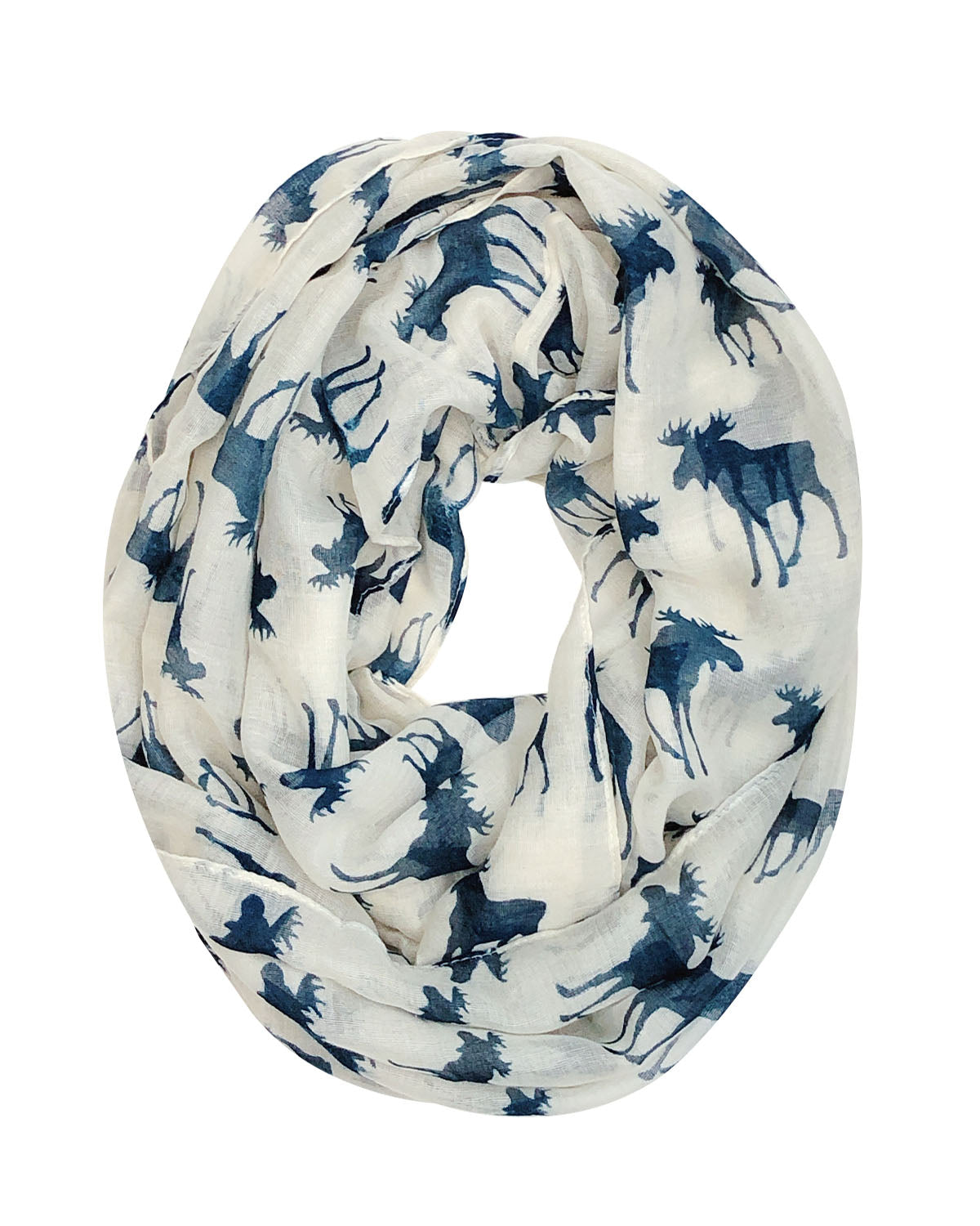 Wrapables Lightweight Forest Animal Infinity Scarf, Fox, Owl, Moose Print Scarf