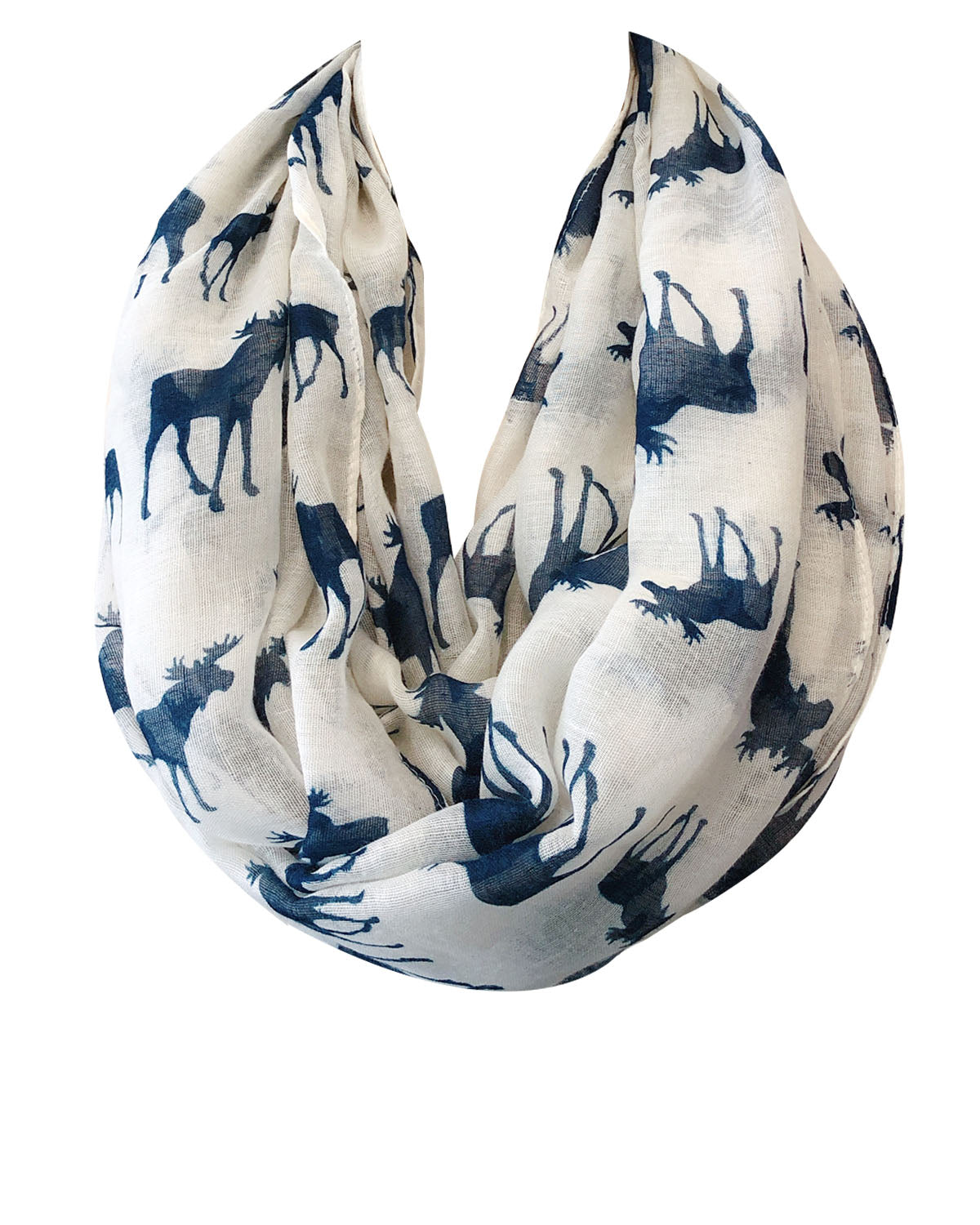 Wrapables Lightweight Forest Animal Infinity Scarf, Fox, Owl, Moose Print Scarf