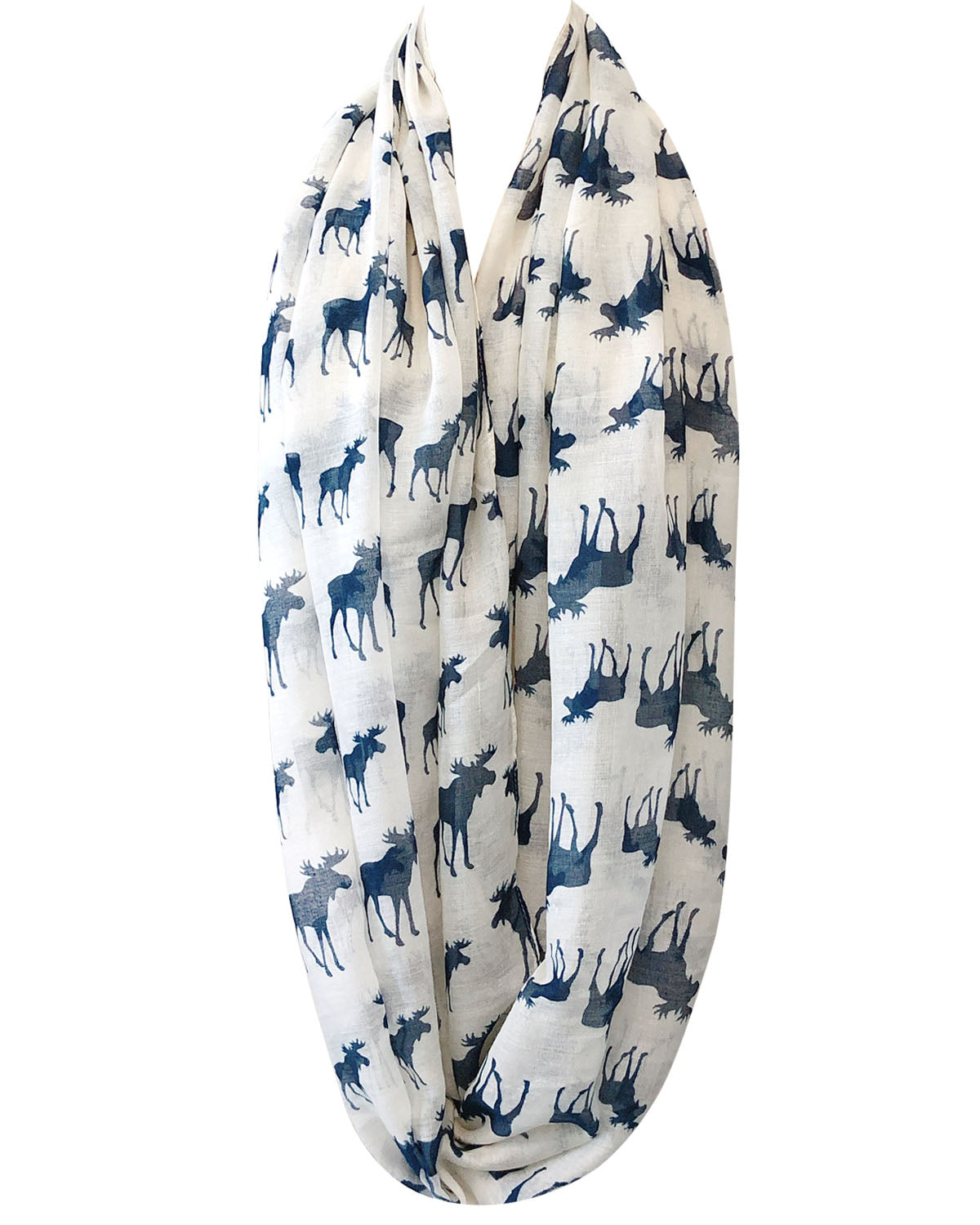 Wrapables Lightweight Forest Animal Infinity Scarf, Fox, Owl, Moose Print Scarf