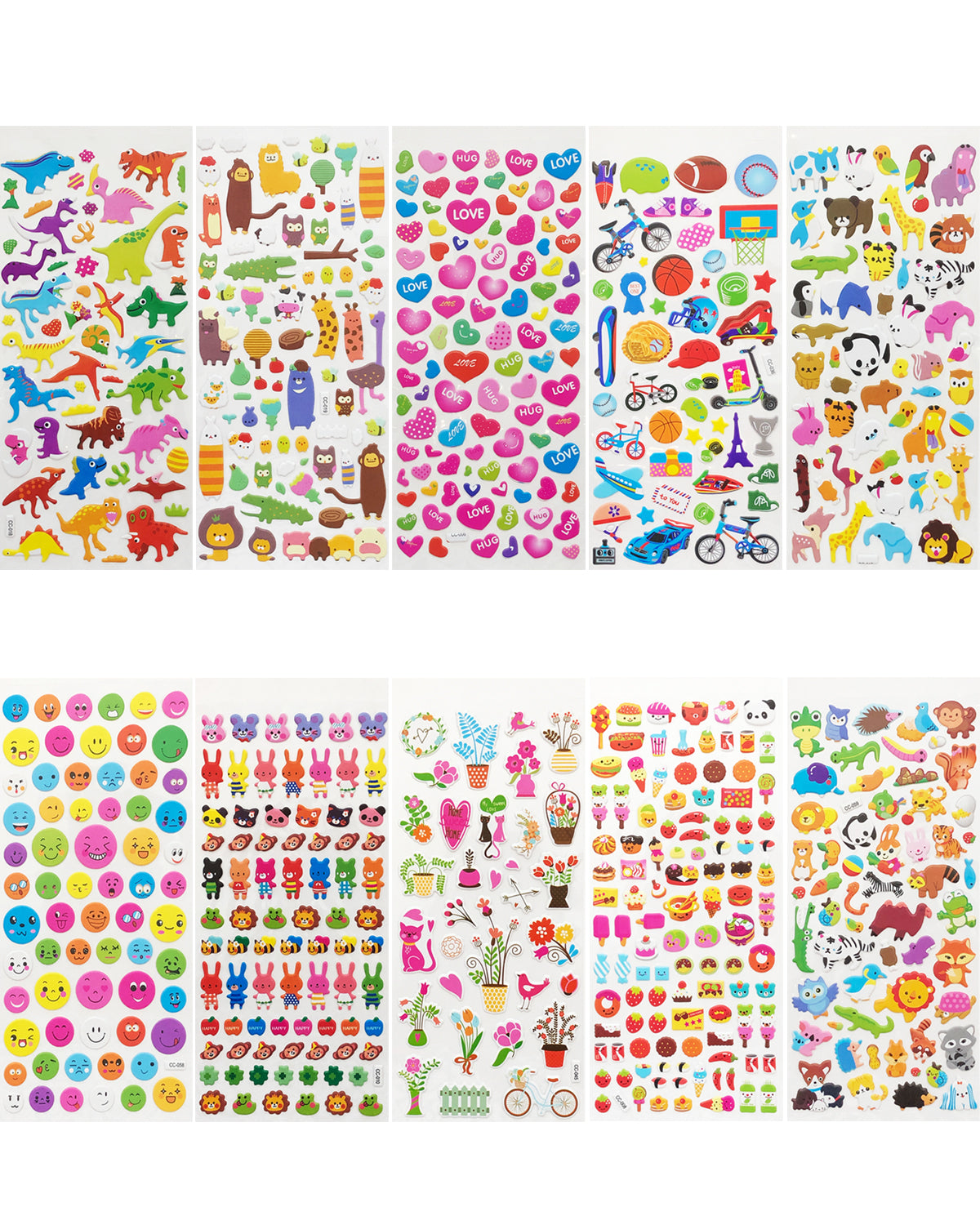 Wrapables 3D Puffy Stickers Bubble Stickers for Crafts & Scrapbooking