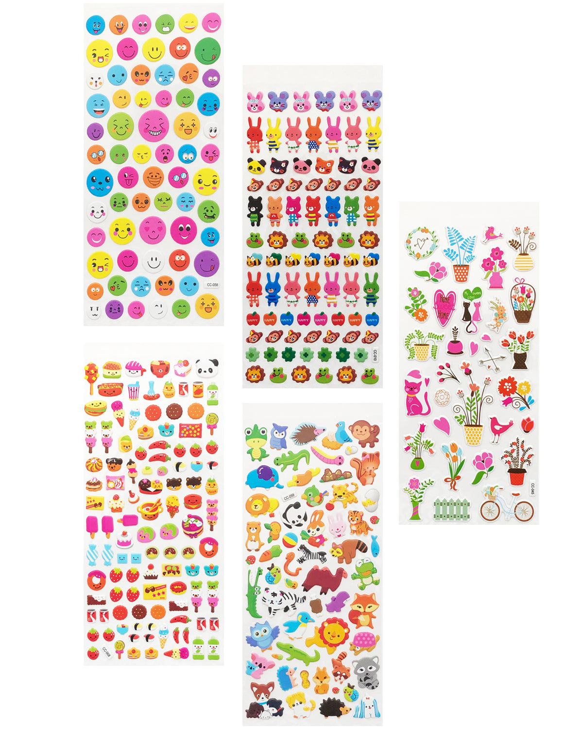 Wrapables 3D Puffy Stickers Bubble Stickers for Crafts & Scrapbooking