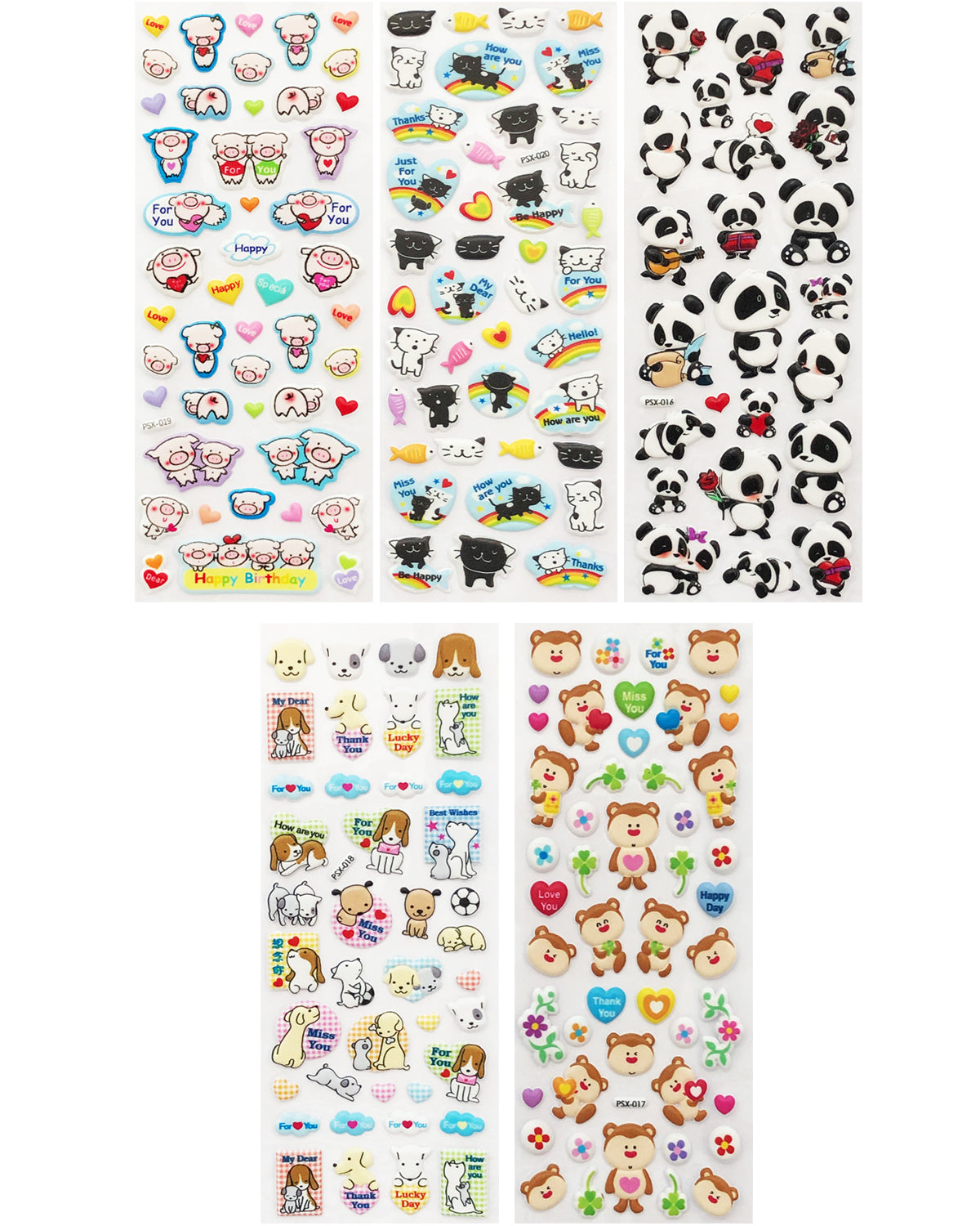 Wrapables 3D Puffy Stickers Bubble Stickers for Crafts & Scrapbooking