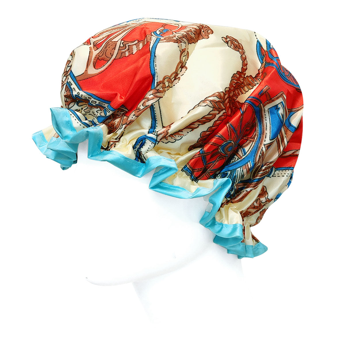 Wrapables Reusable Women's Waterproof Shower Caps for Long Hair