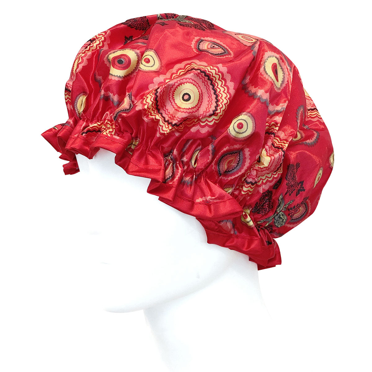 Wrapables Reusable Women's Waterproof Shower Caps for Long Hair