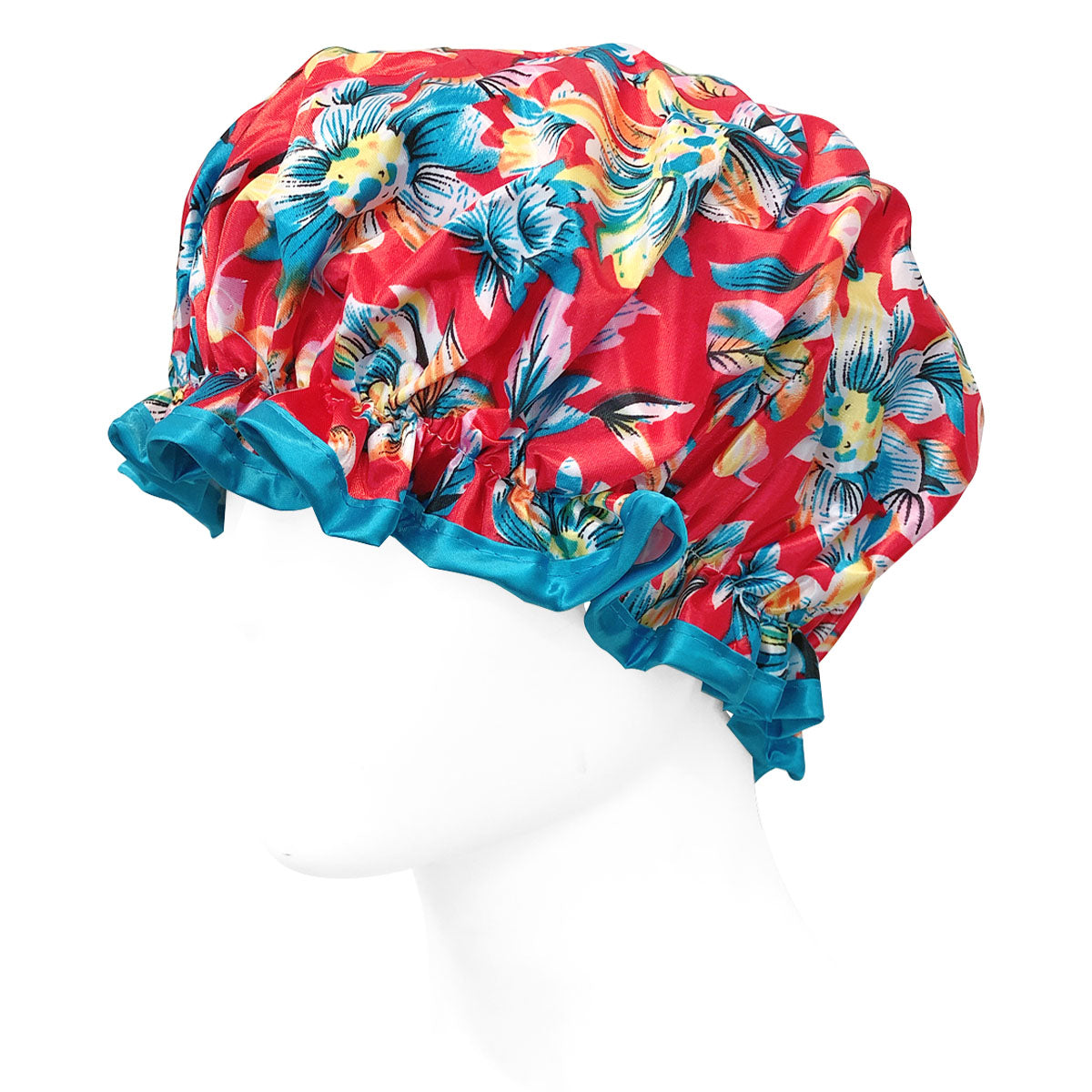 Wrapables Reusable Women's Waterproof Shower Caps for Long Hair