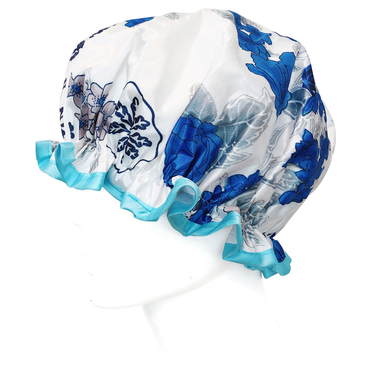 Wrapables Reusable Women's Waterproof Shower Caps for Long Hair