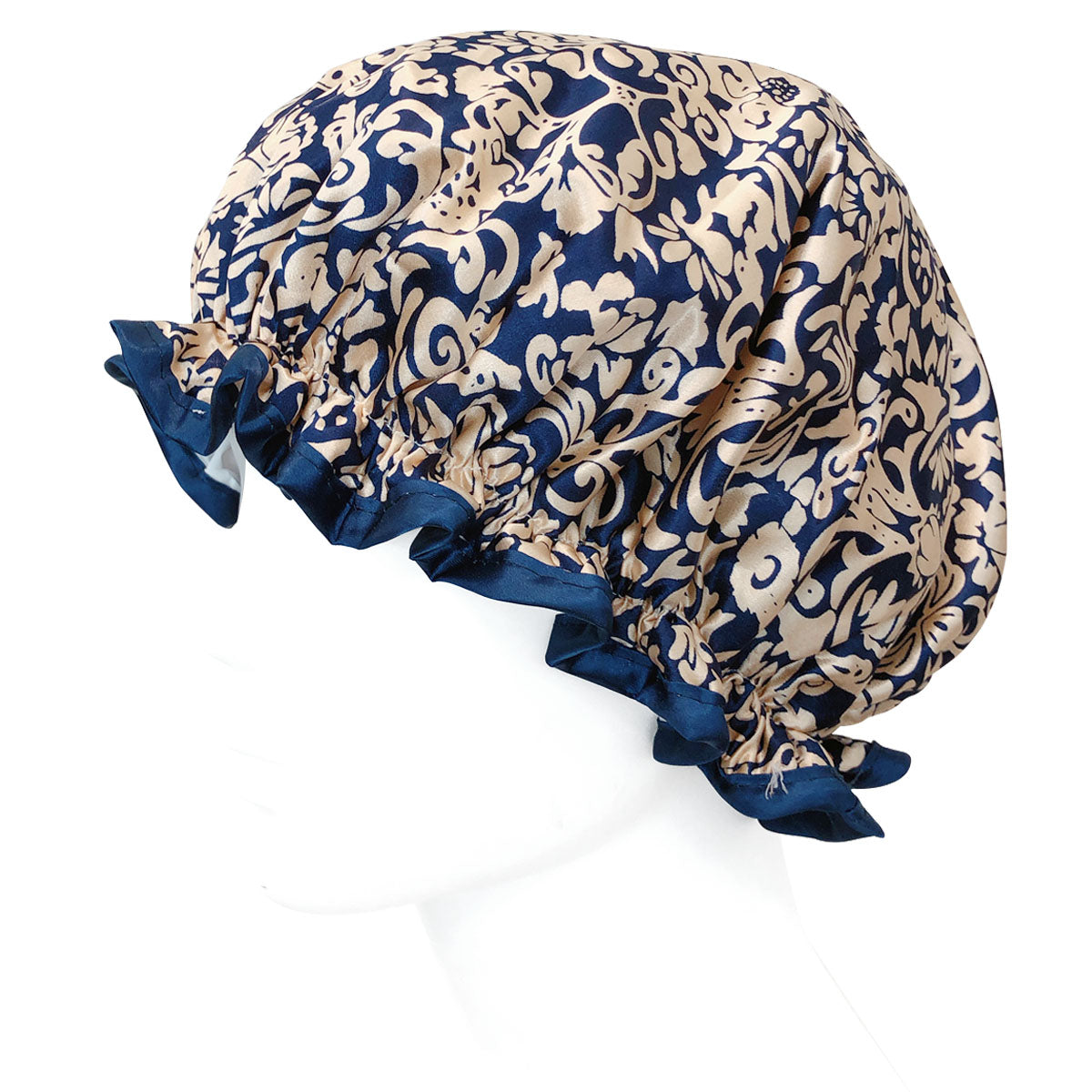Wrapables Reusable Women's Waterproof Shower Caps for Long Hair