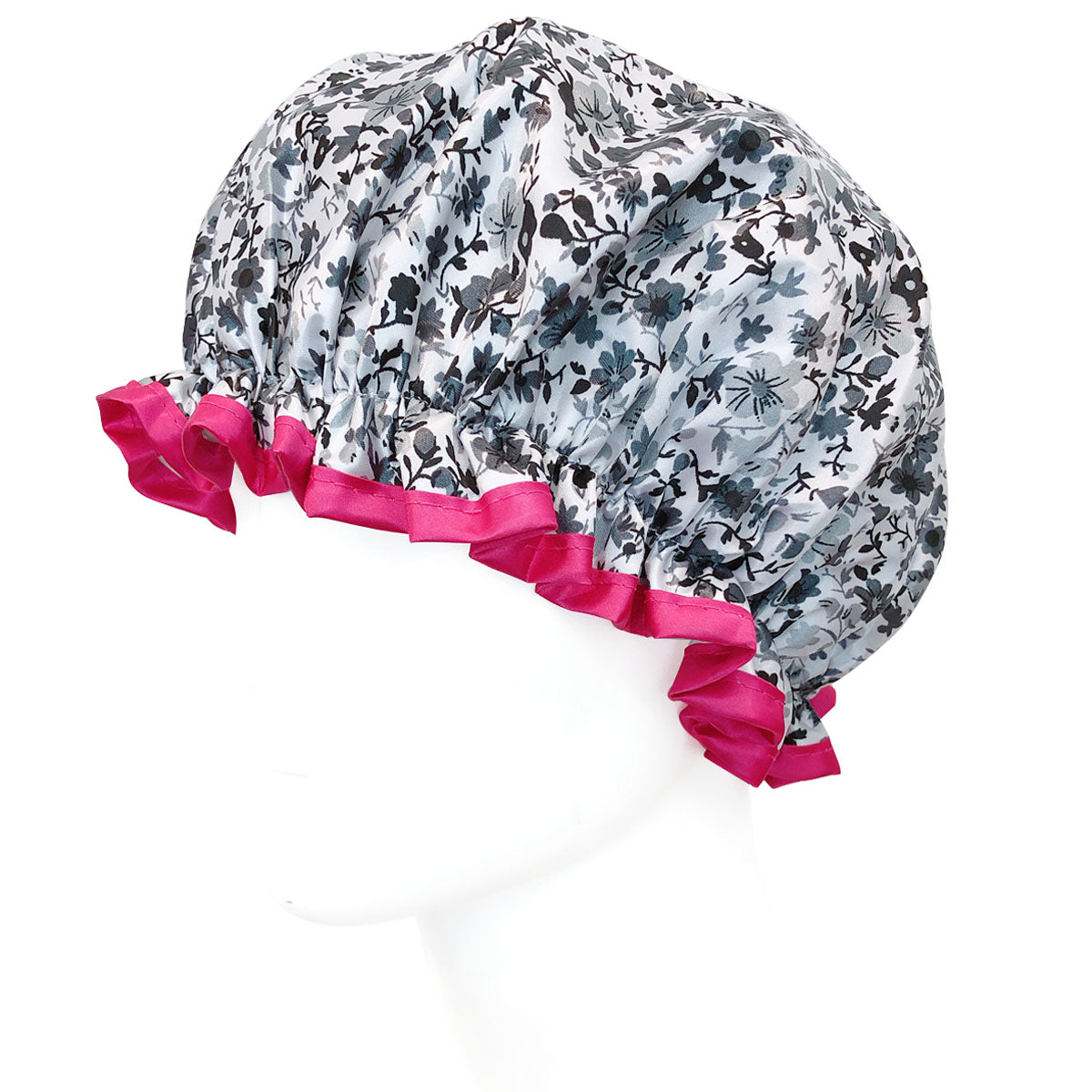 Wrapables Reusable Women's Waterproof Shower Caps for Long Hair