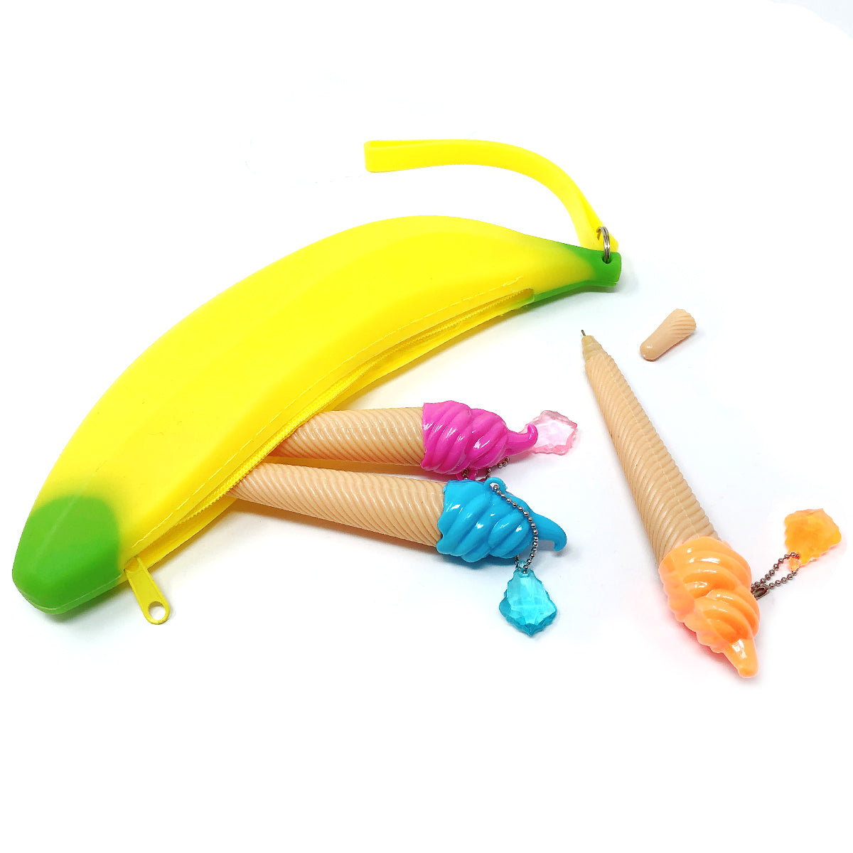 Wrapables Silicone Banana Pencil Pouch (Set of 2)