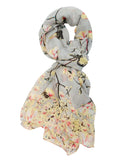 Wrapables Lightweight Vintage Floral Bird Print Long Scarf Wrap