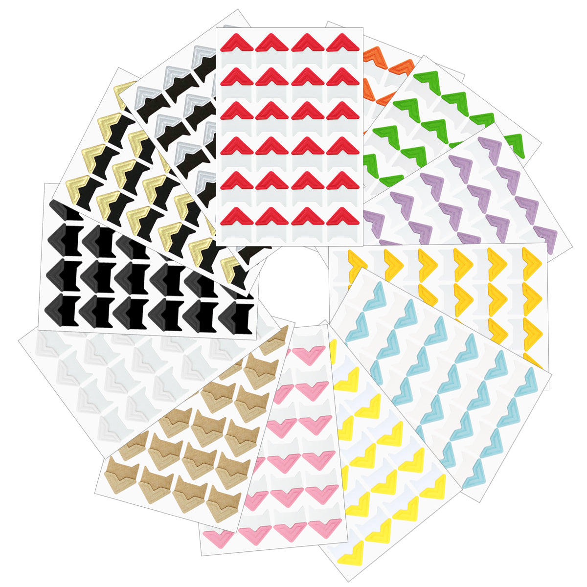 Wrapables Photo Corner Stickers, Photo Mounting Self Adhesives for DIY Crafts, Scrapbooking, Album, Diary, 13 Sheets / 312 Pieces