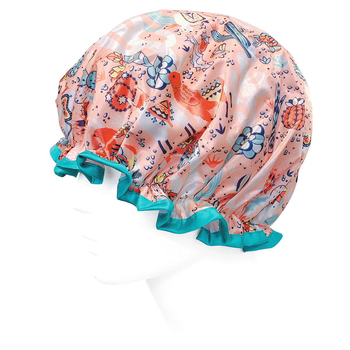 Wrapables Reusable Women's Waterproof Shower Caps for Long Hair