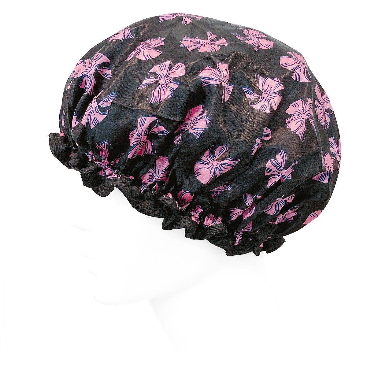 Wrapables Reusable Women's Waterproof Shower Caps for Long Hair