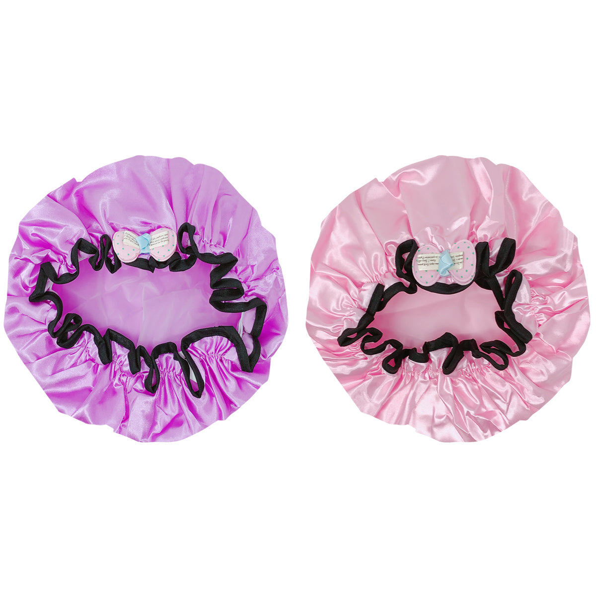 Wrapables Fun and Novelty Double Layer Waterproof Shower Caps for Kids (Set of 2)