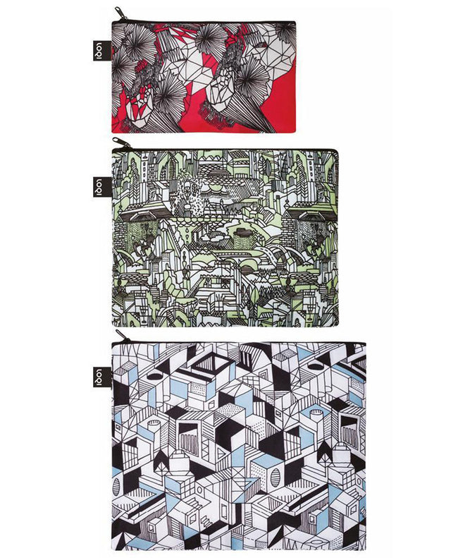 LOQI PEN ART Bloom, Field, City Zip Pockets