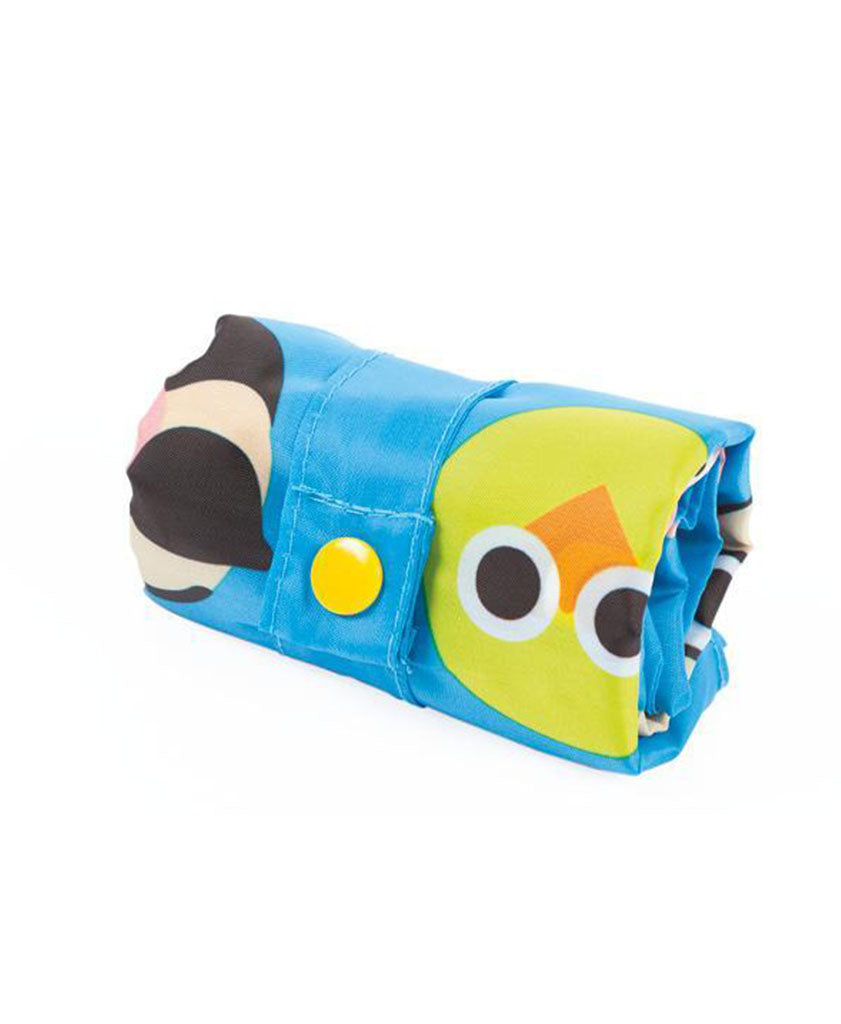 LOQI STEPHEN CHEETHAM Faces Blue Reusable Shopping Bag