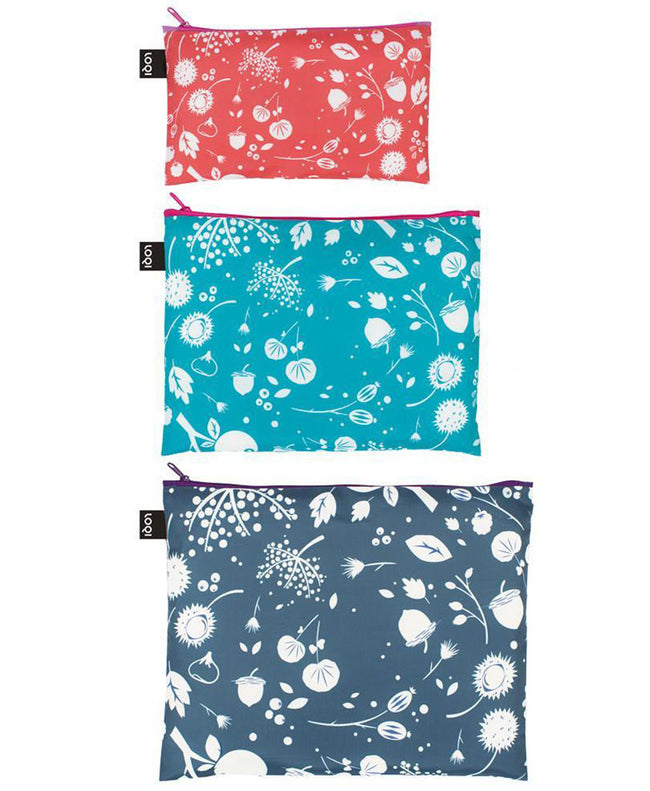 LOQI SEED Coral, Teal, Ash Zip Pockets