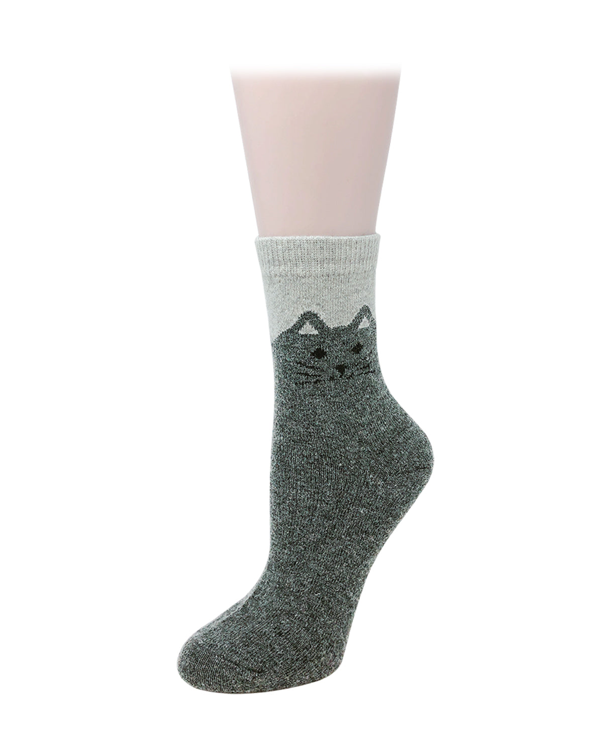Wrapables Women's Thick Winter Warm Cat Print Wool Socks (Set of 5)