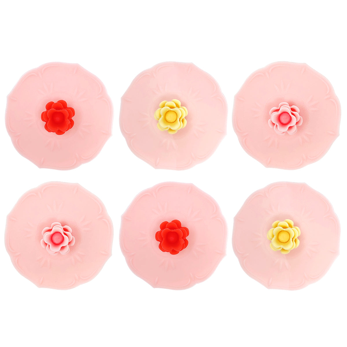 Wrapables Silicone Cup Lids, Anti-Dust Airtight Mug Covers for Hot and Cold Beverages (Set of 6)
