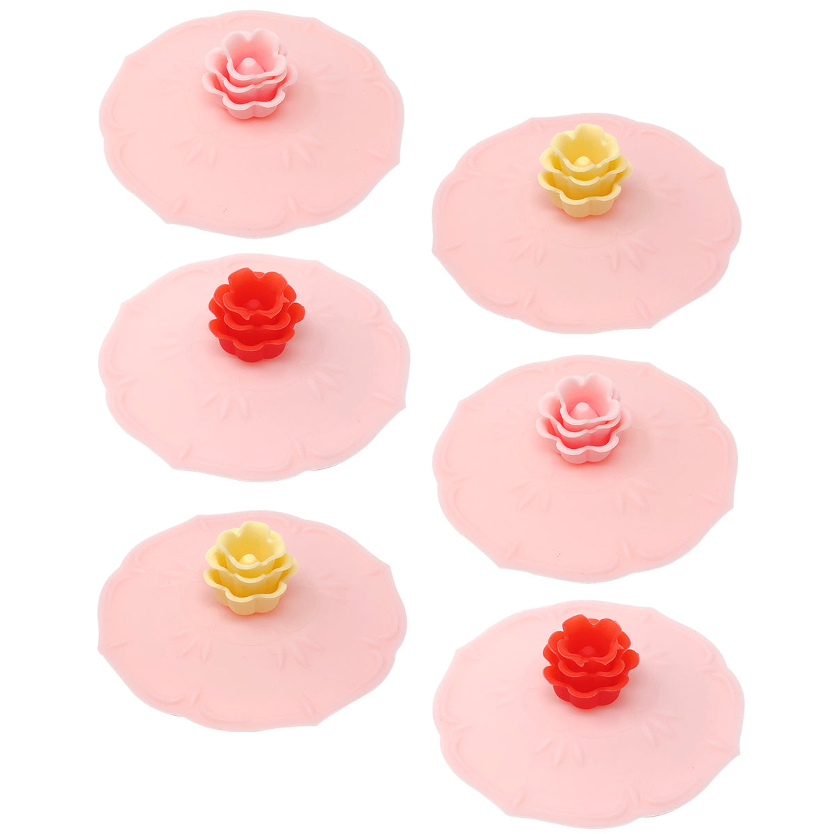 Wrapables Silicone Cup Lids, Anti-Dust Airtight Mug Covers for Hot and Cold Beverages (Set of 6)