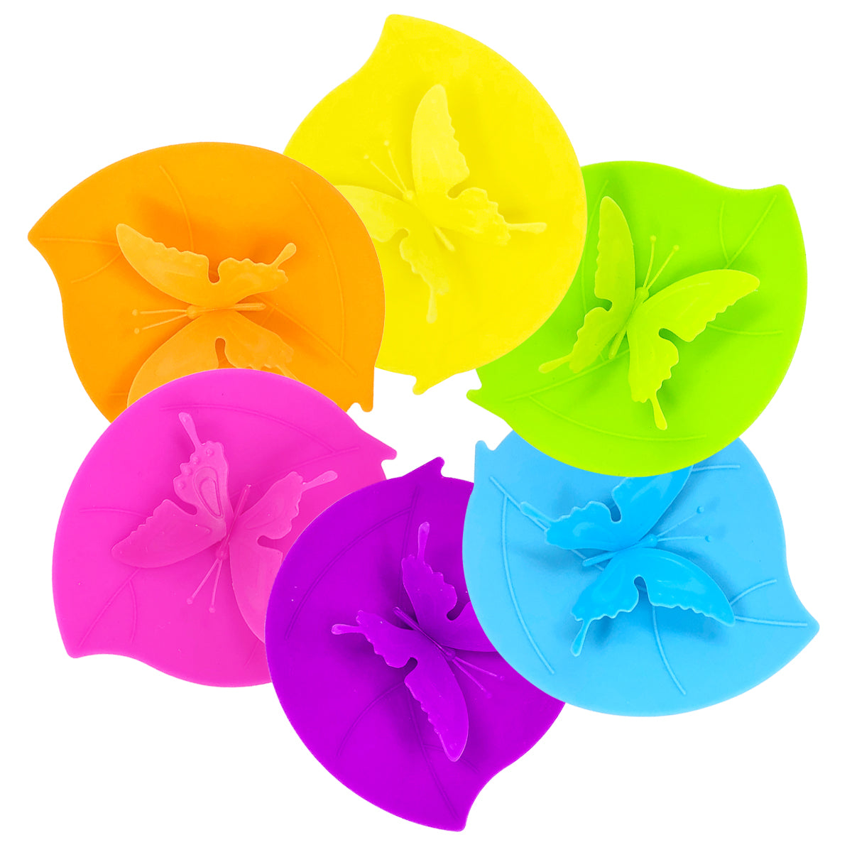Wrapables Silicone Cup Lids, Anti-Dust Airtight Mug Covers for Hot and Cold Beverages (Set of 6)