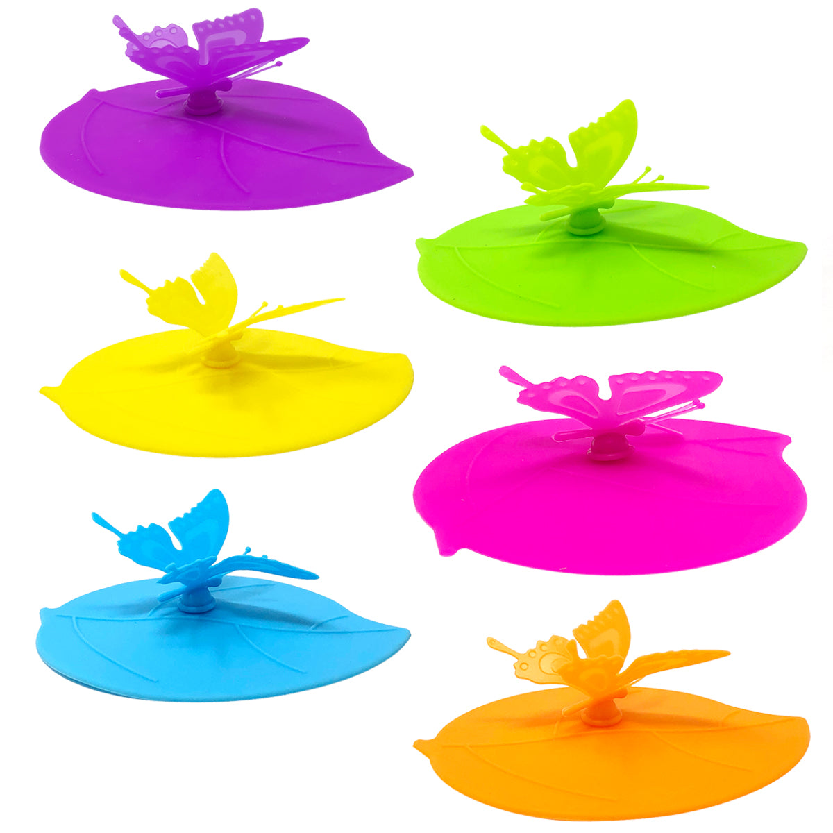 Wrapables Silicone Cup Lids, Anti-Dust Airtight Mug Covers for Hot and Cold Beverages (Set of 6)