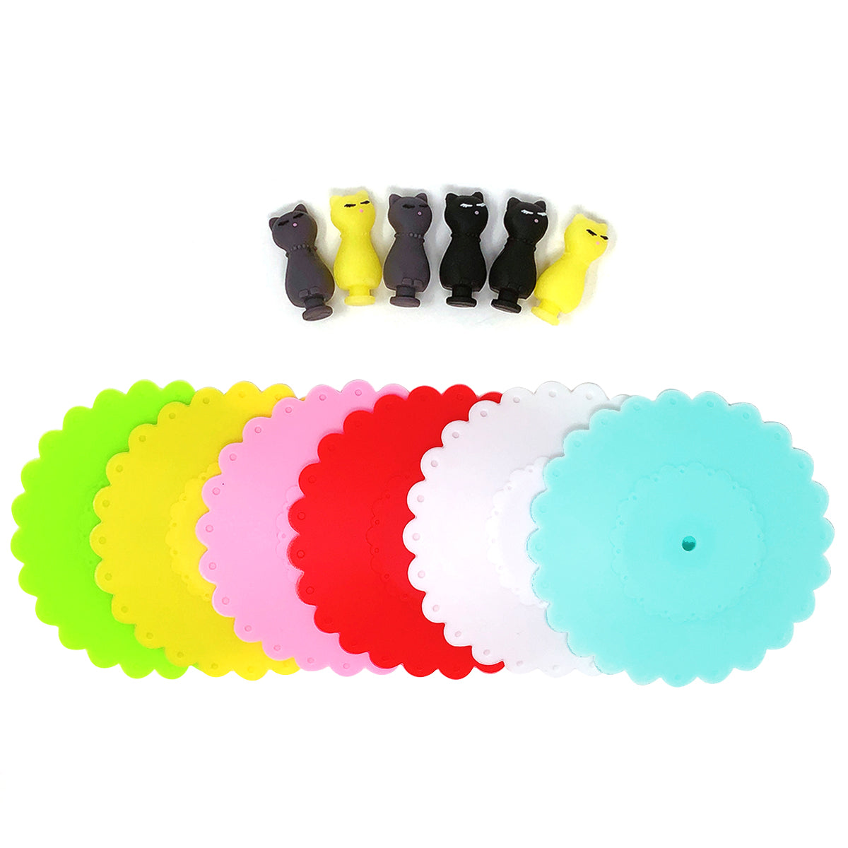 Wrapables Silicone Cup Lids, Anti-Dust Airtight Mug Covers for Hot and Cold Beverages (Set of 6)