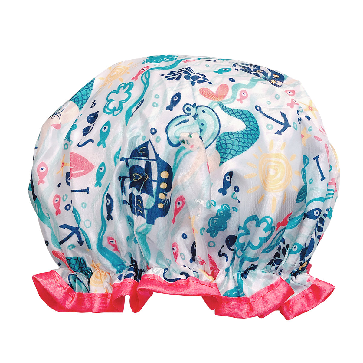 Wrapables Reusable Women's Waterproof Shower Caps for Long Hair