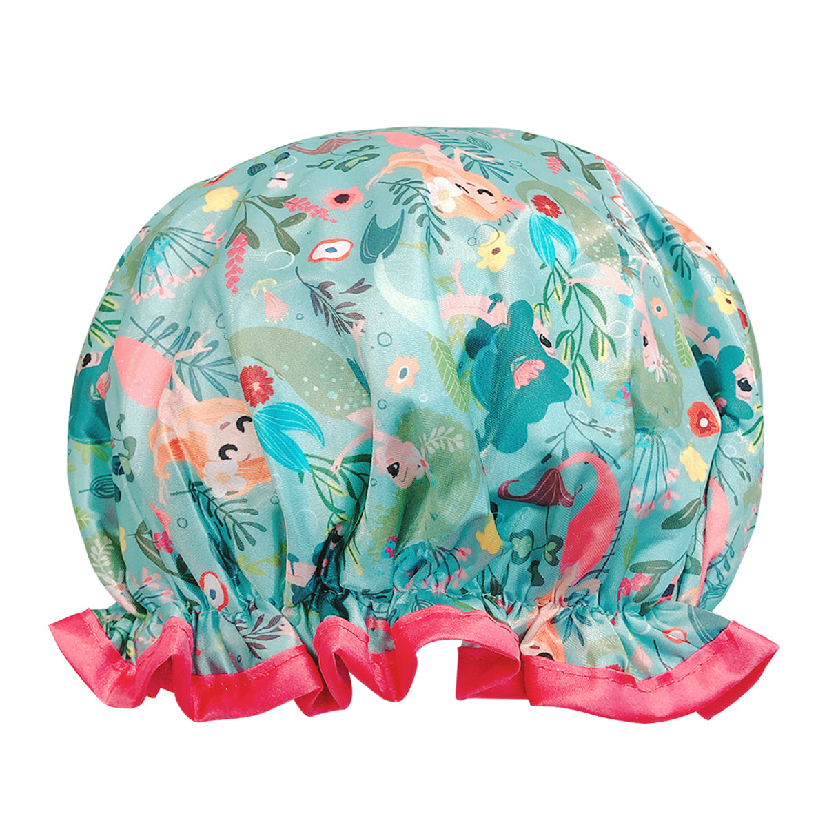 Wrapables Reusable Women's Waterproof Shower Caps for Long Hair