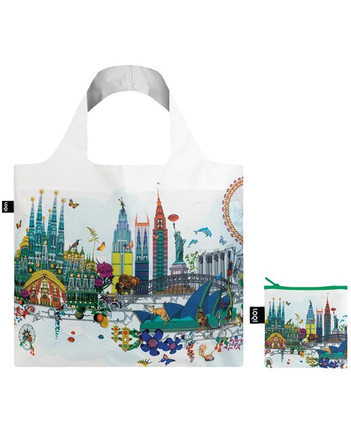 LOQI Artist Kristjana S Williams Interiors World Skyline Reusable Shopping Bag