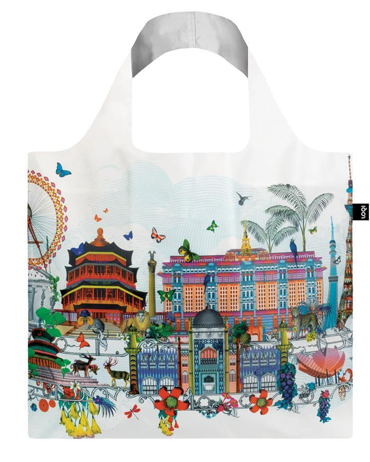 LOQI Artist Kristjana S Williams Interiors World Skyline Reusable Shopping Bag