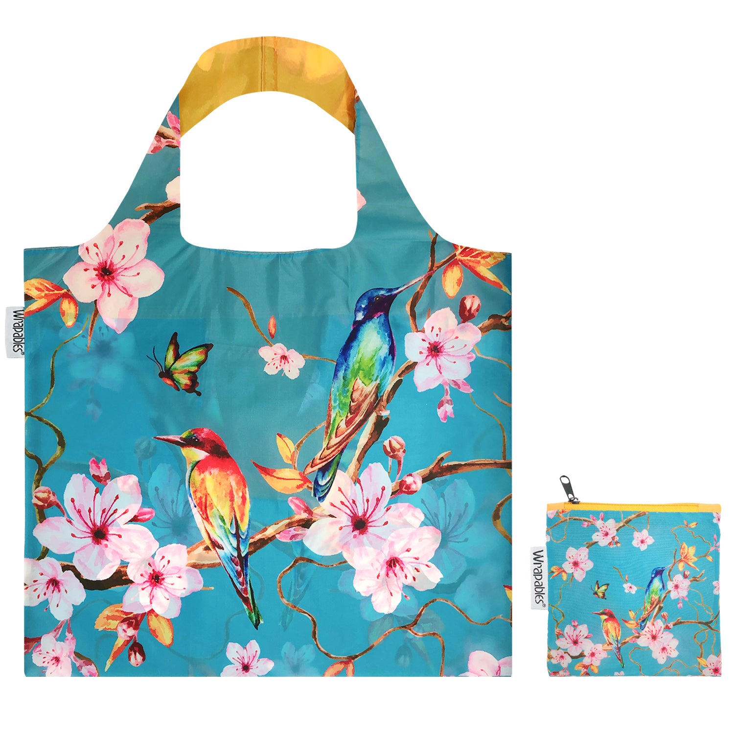 Wrapables Large Reusable Shopping Tote Bag with Outer Pouch (Set of 3)
