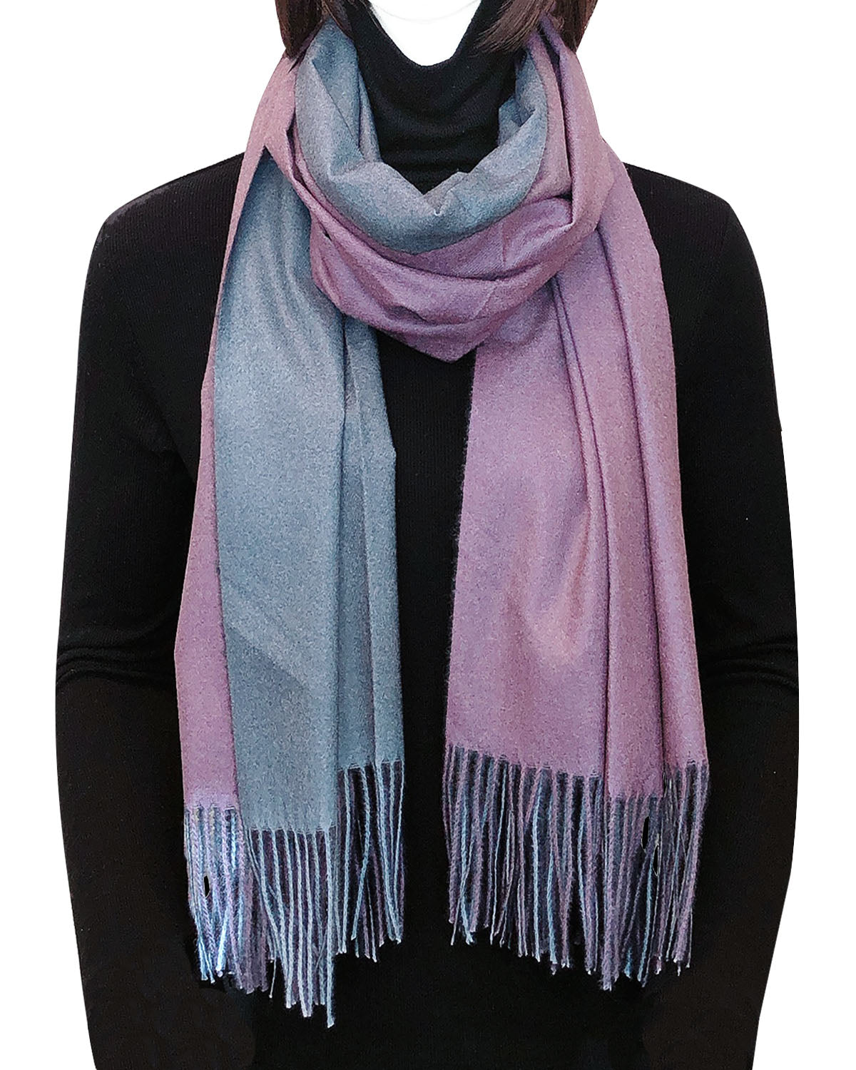 Wrapables Soft Cashmere-Feeling Lightweight Scarf, Large Two-Tone Warm Scarf Wrap Shawl for Winter