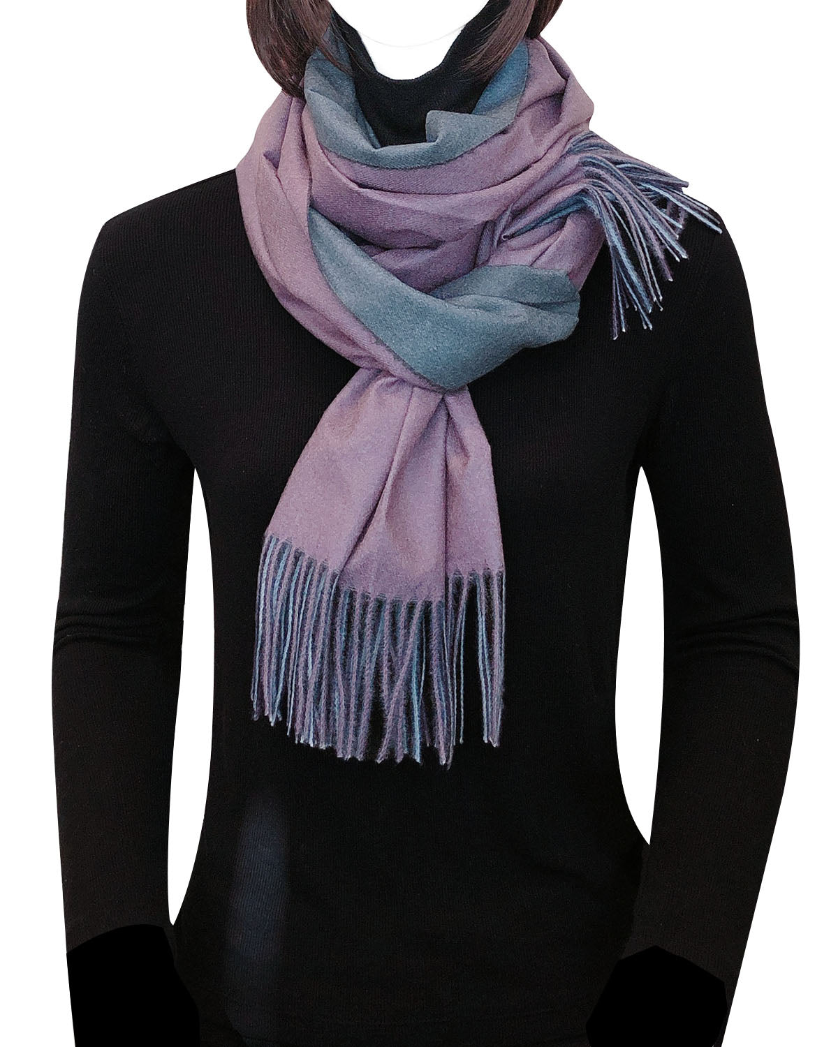 Wrapables Soft Cashmere-Feeling Lightweight Scarf, Large Two-Tone Warm Scarf Wrap Shawl for Winter